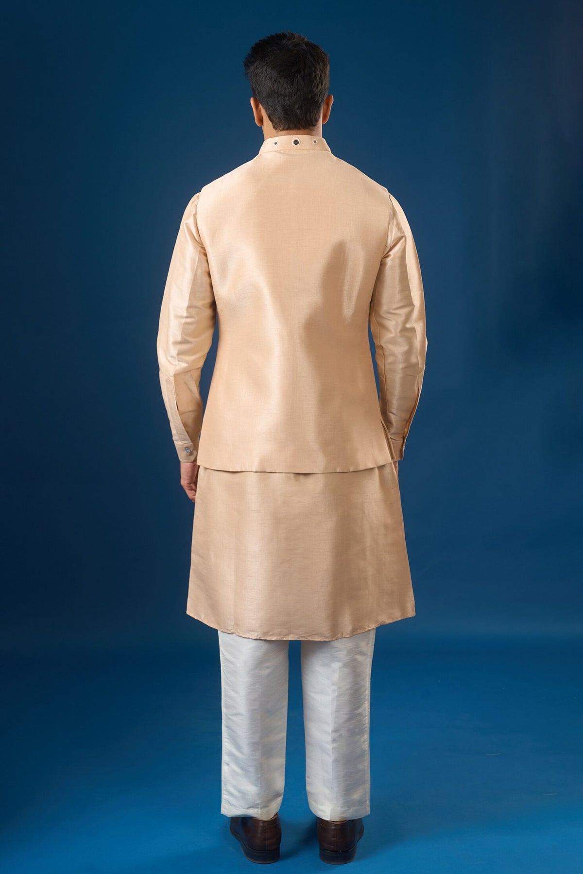 Peach Mirror Kurta-bundi Set