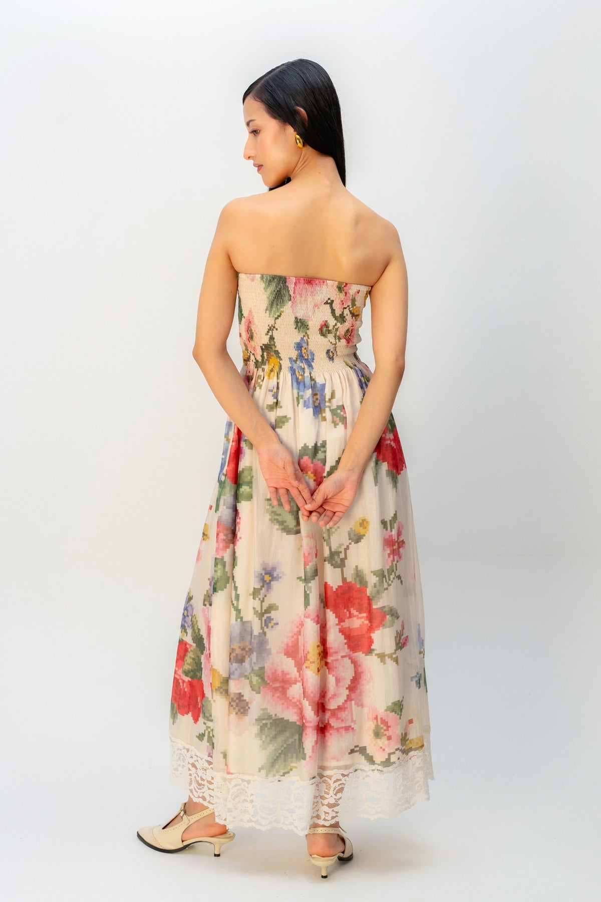 Apricot Veil Dress