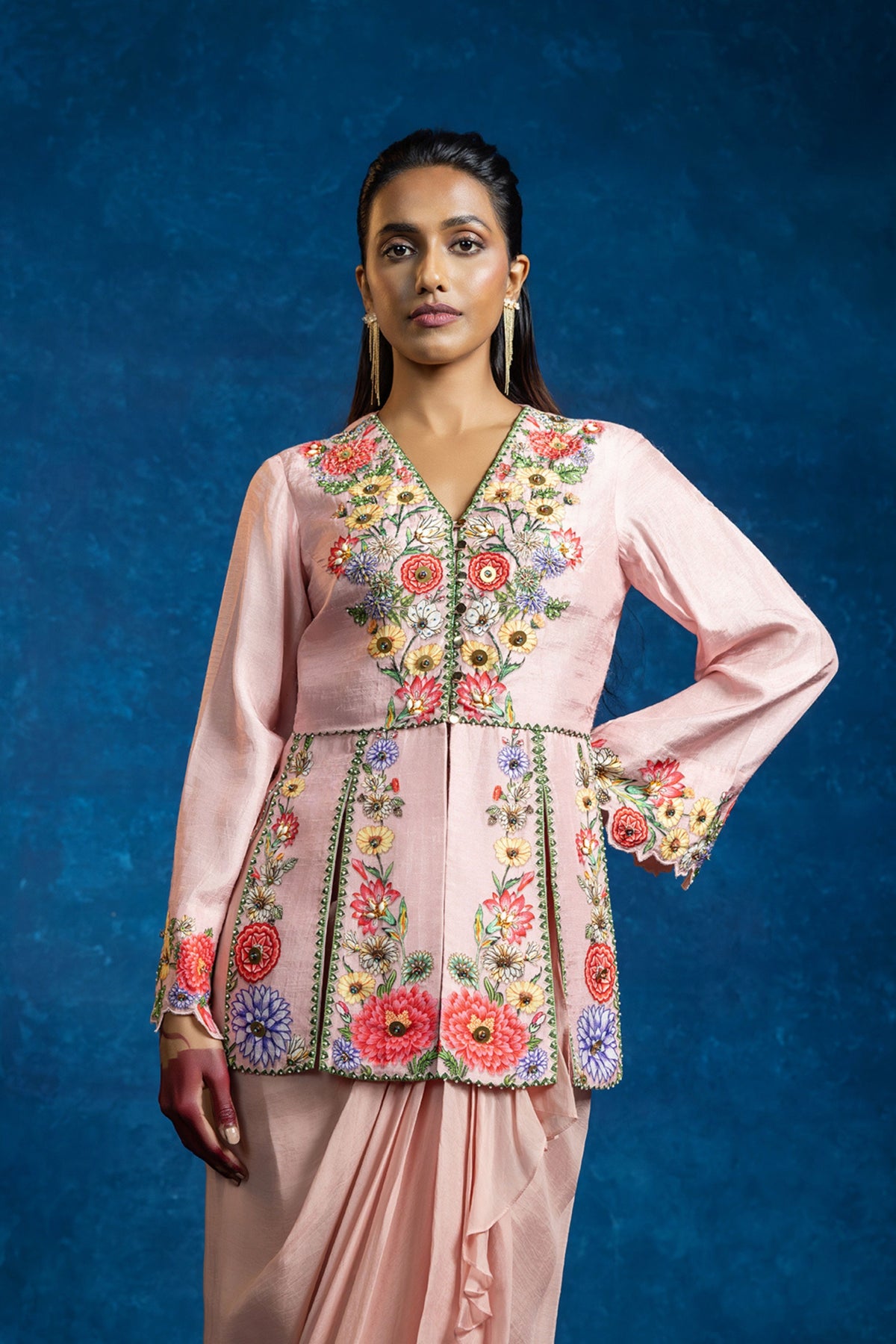 Yellow Baghira Peplum Set
