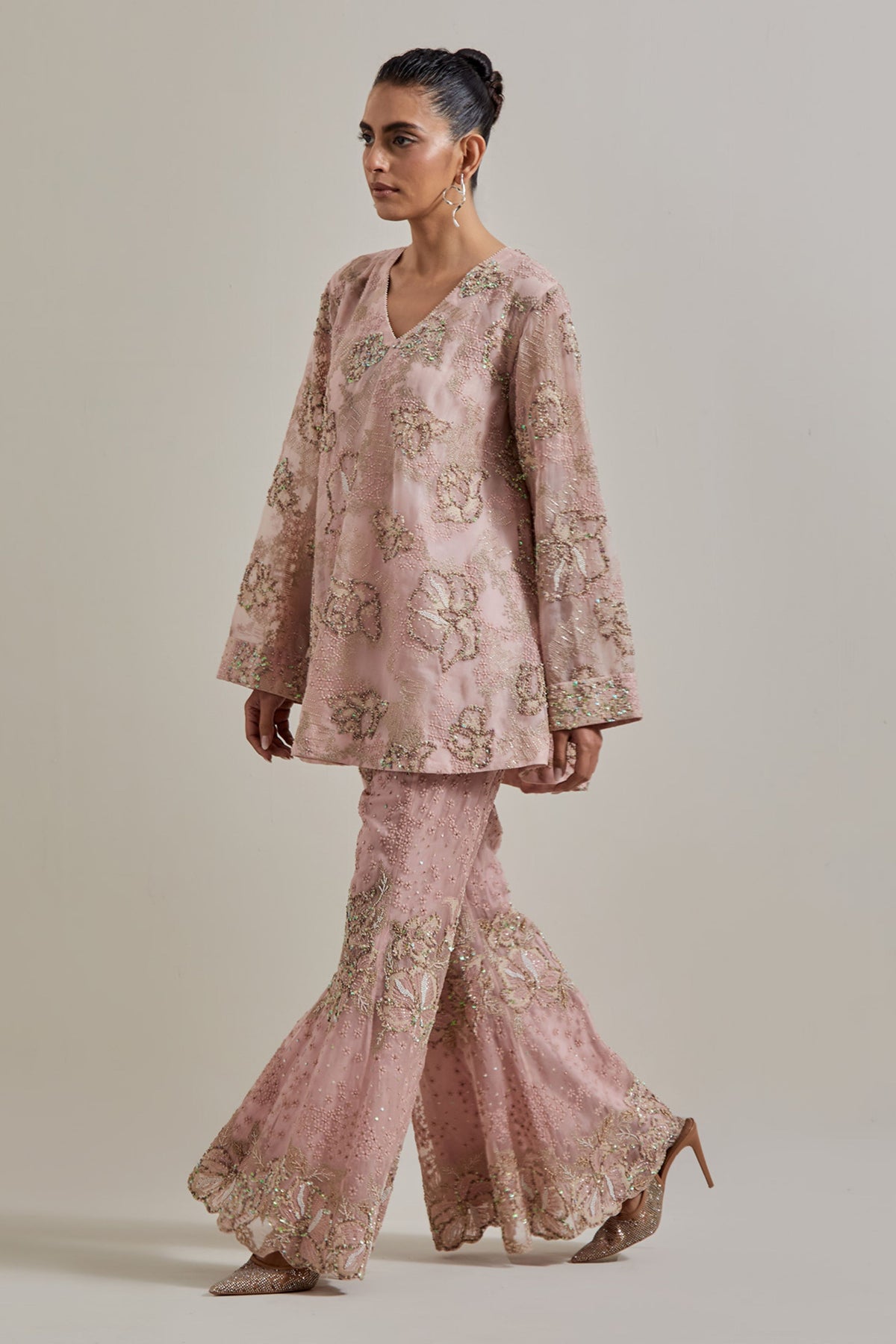 Blush Glimmer Tunic Set