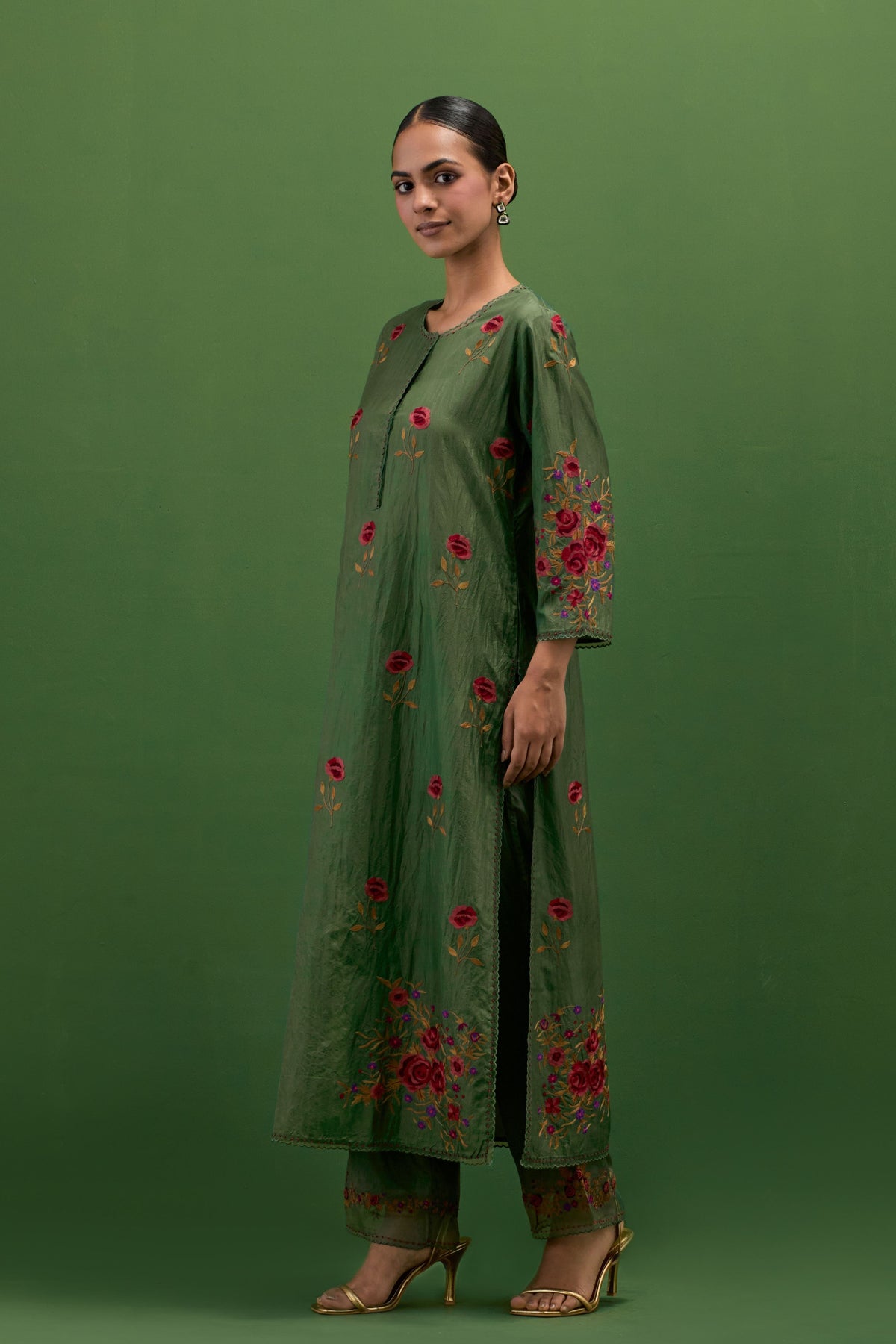Brunswick Green Straight Kurta Set