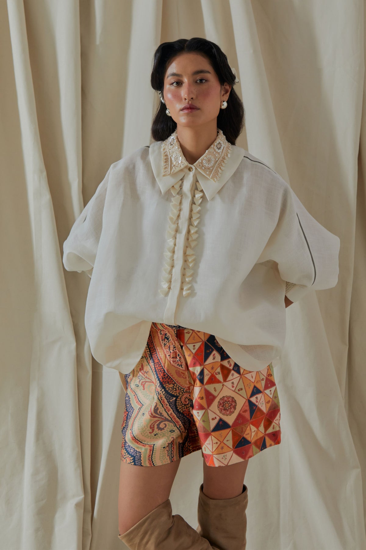 Mandala Embellished Shirt Set