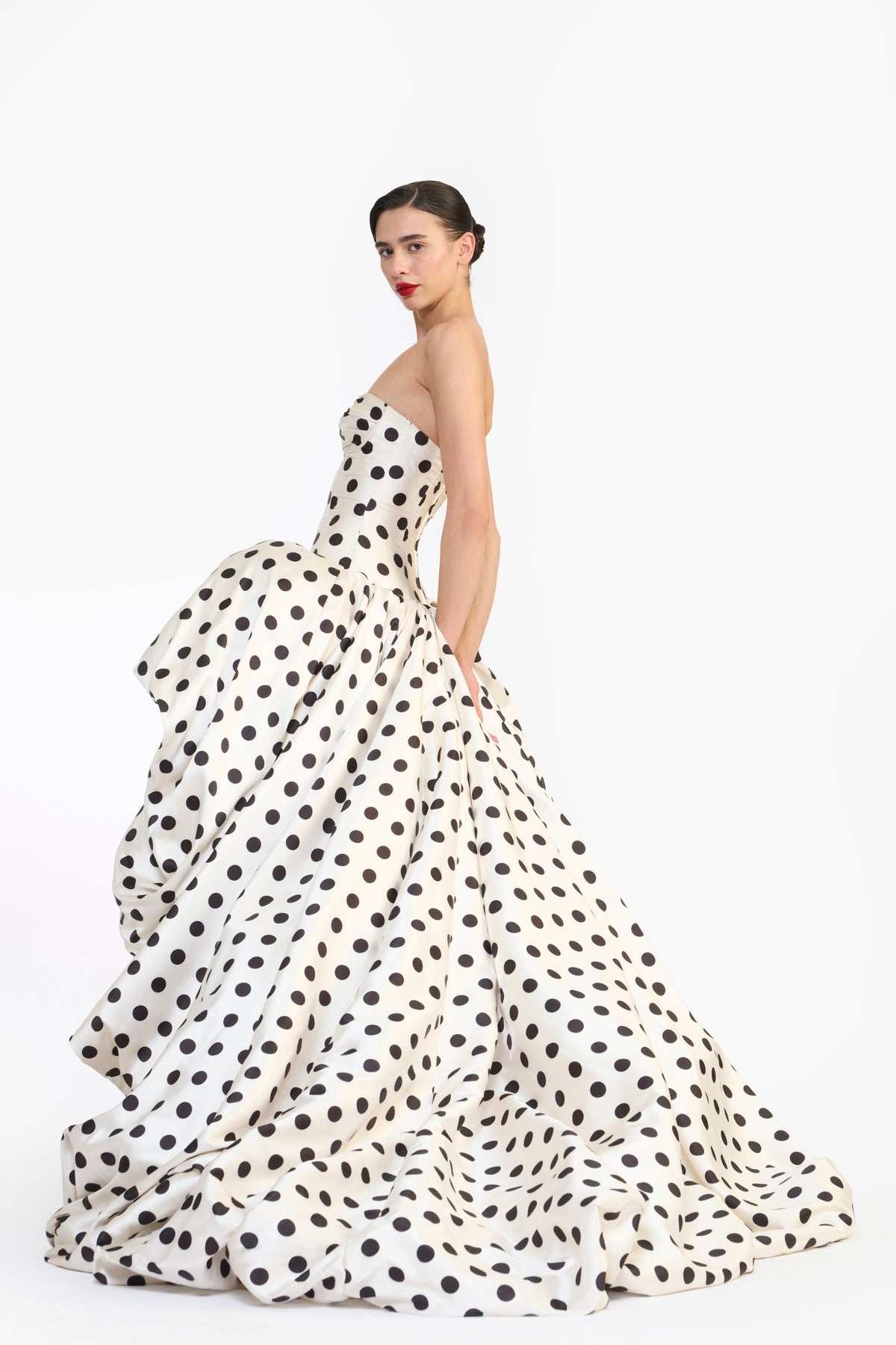 Drop-Waisted High Low Gown