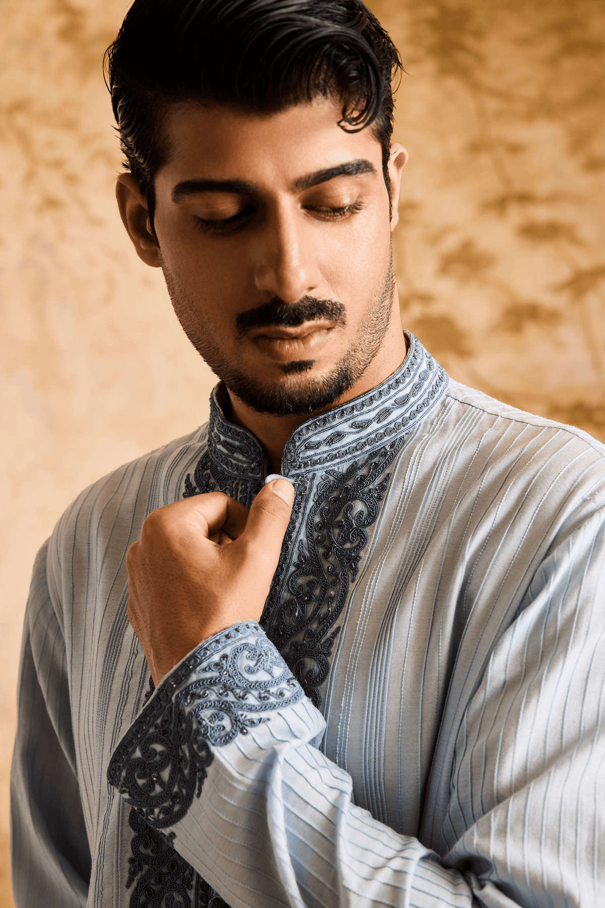 Embroidered Light Blue Kurta Set