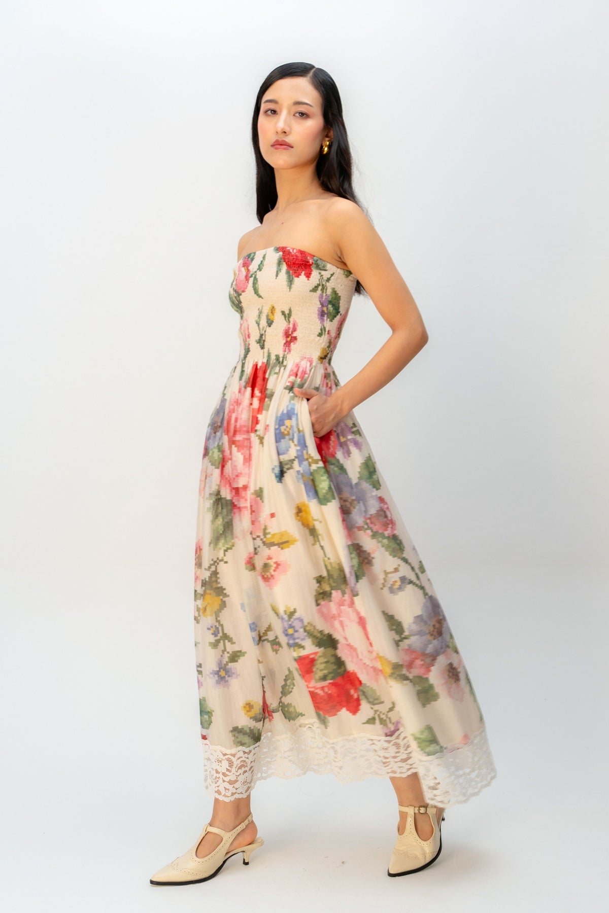 Apricot Veil Dress