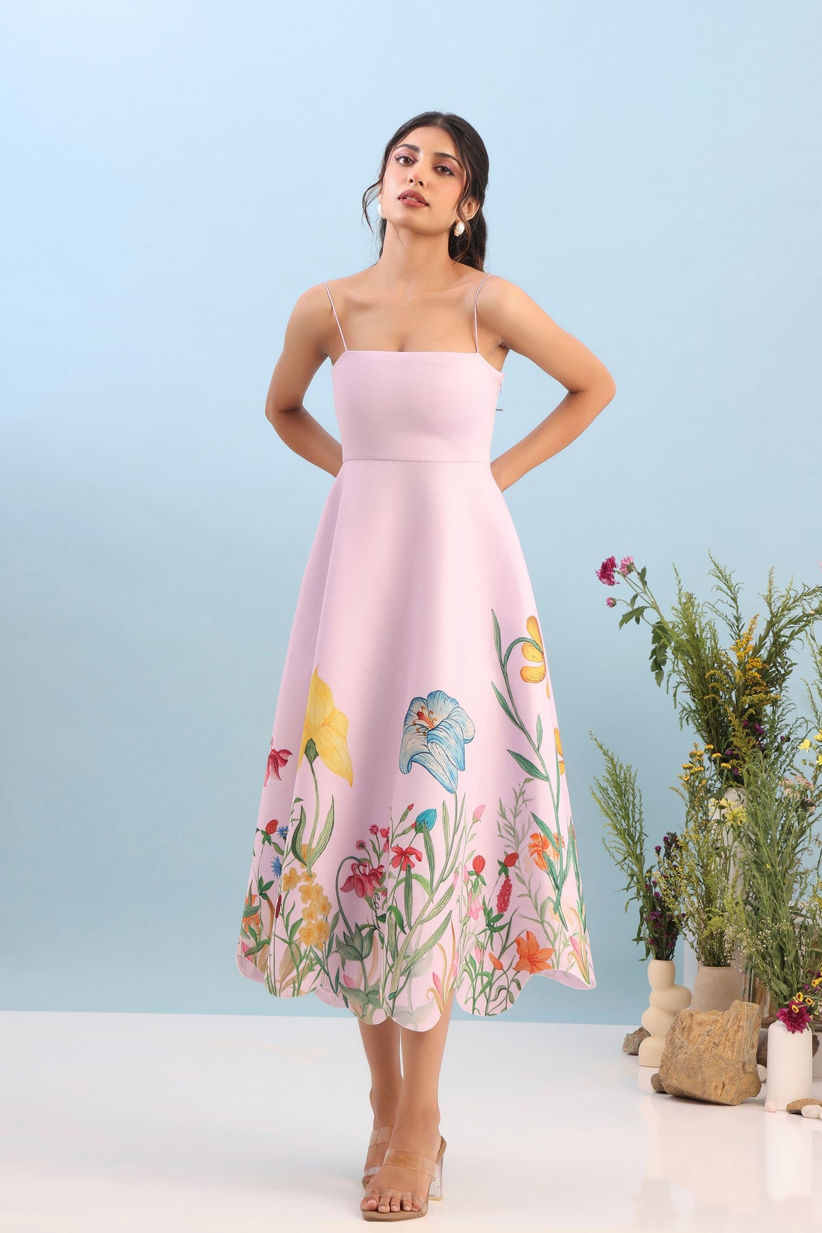 Patel Flared Printed Dress