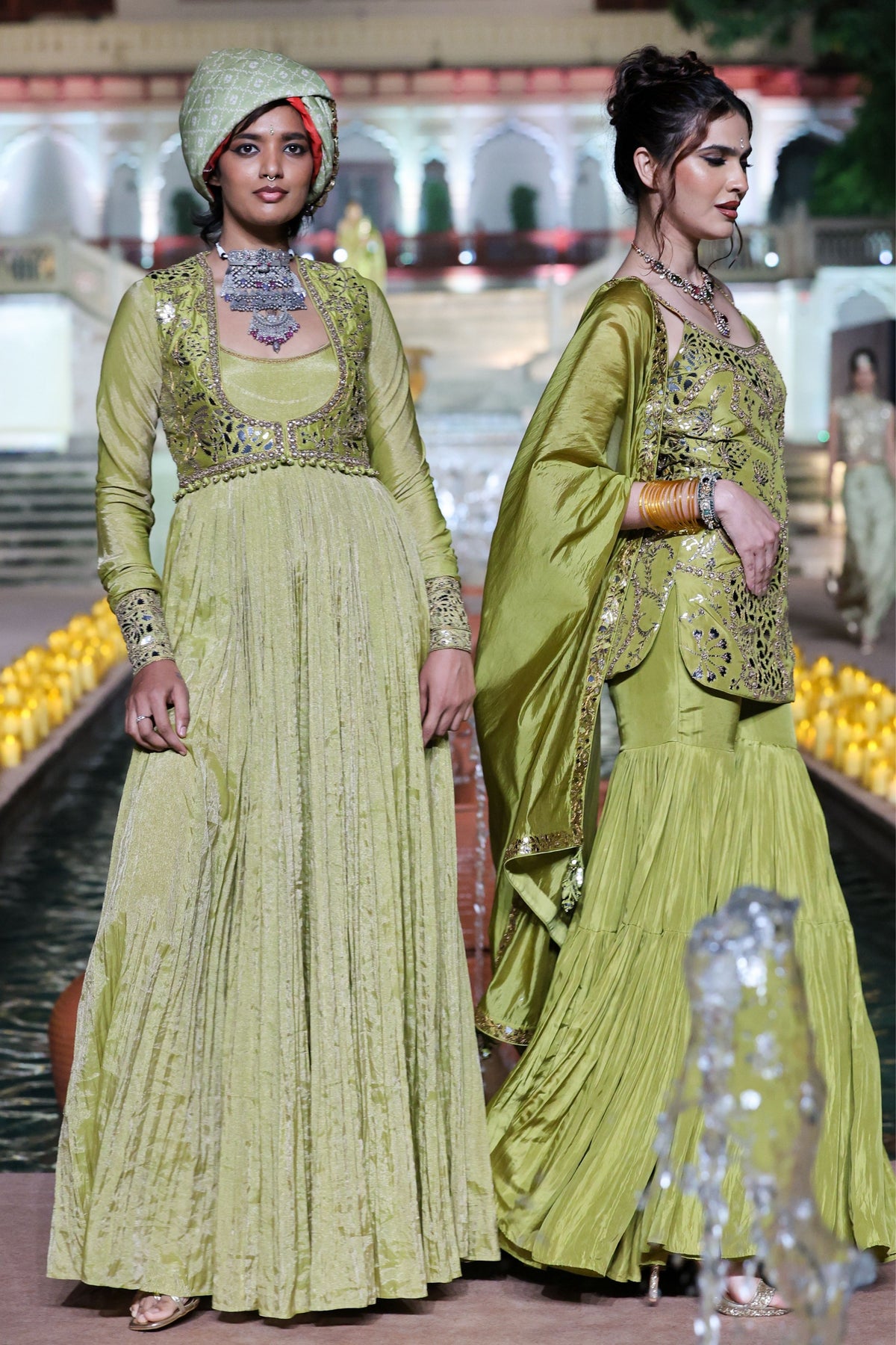 Dry Heena Green Anarkali Set