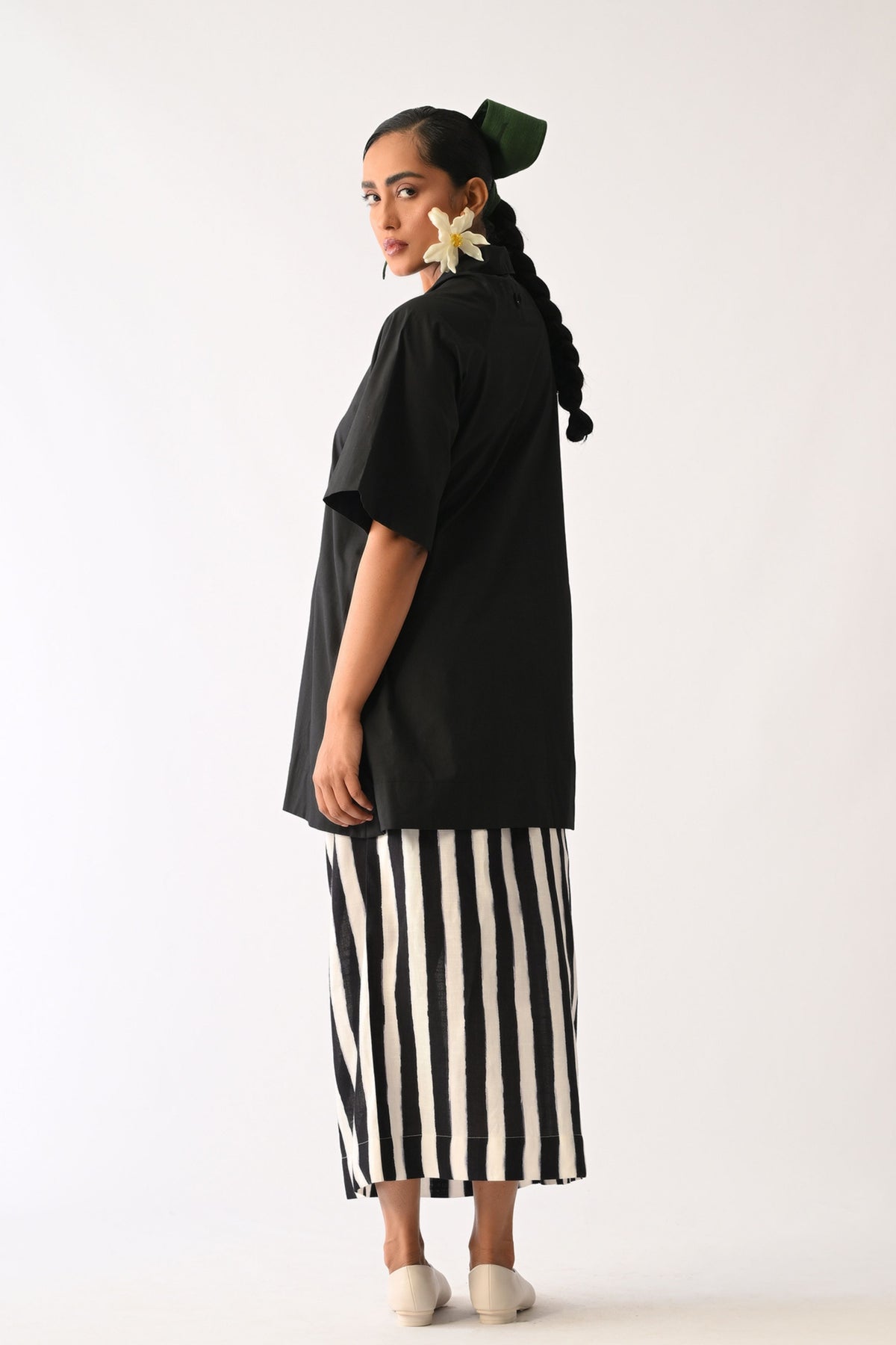 Mono Black Applique Shirt Set