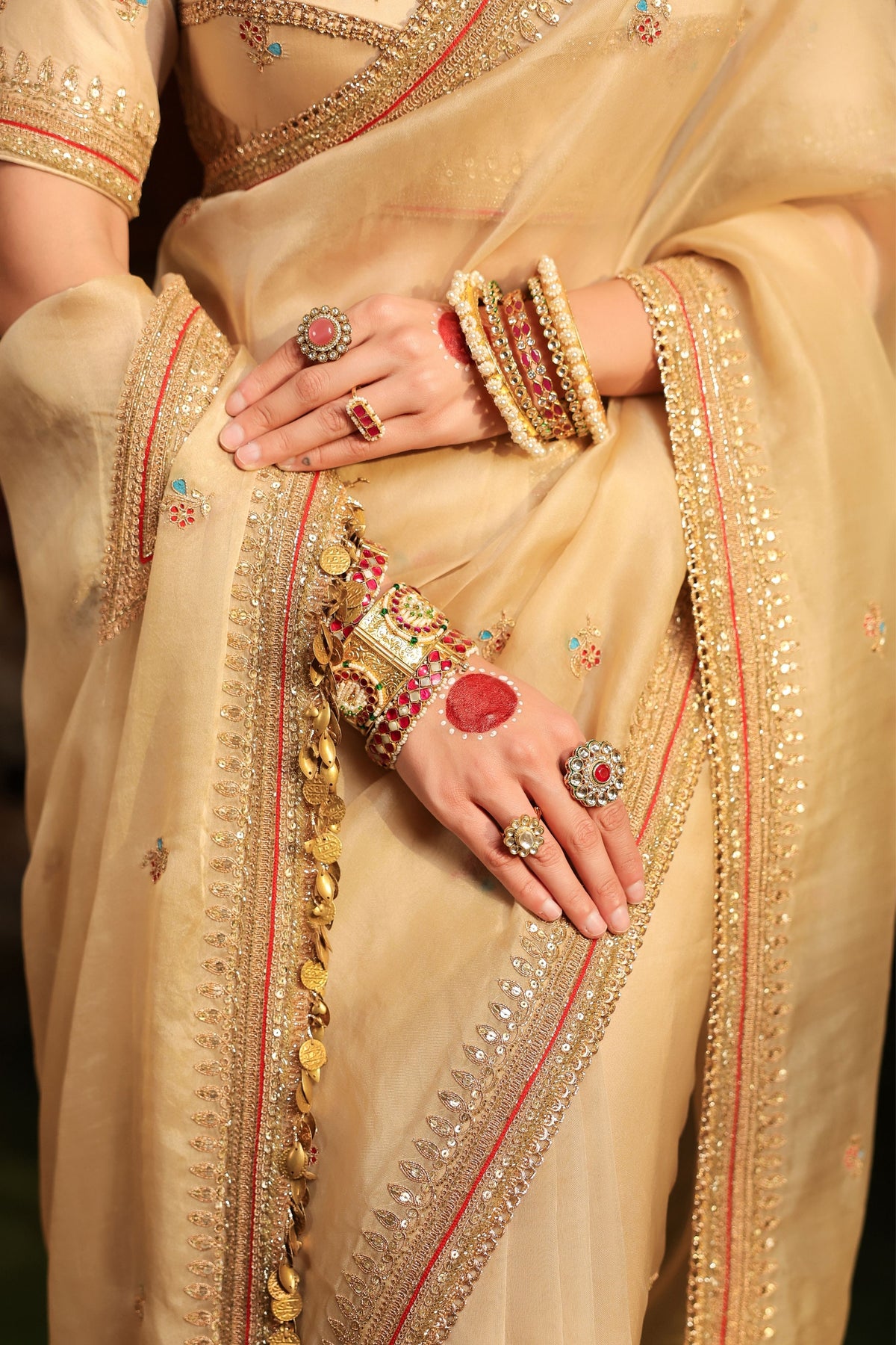 Ahista Ivory Saree Set