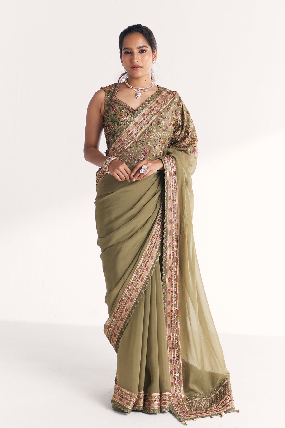 Palak Green Saree