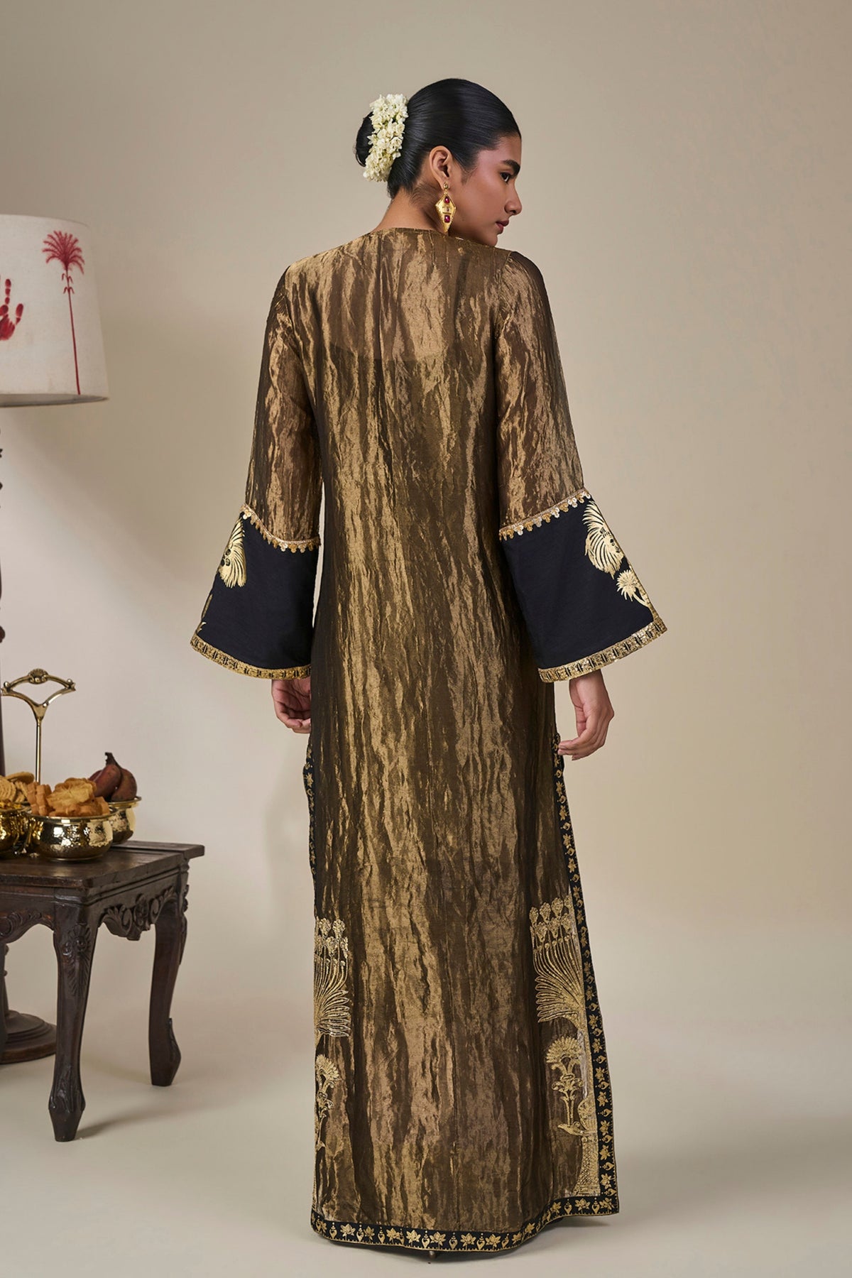 Black Palm Pillar Kaftan