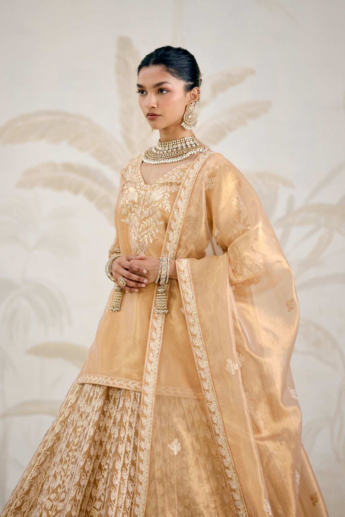 Gold Kurta-lehenga Set
