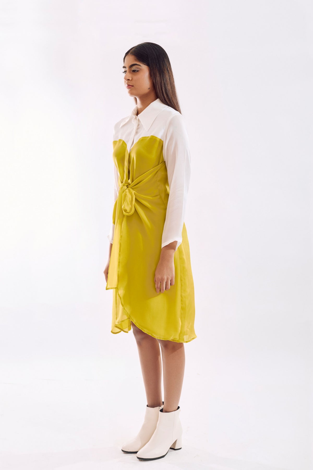 Lime Half Tie Dress