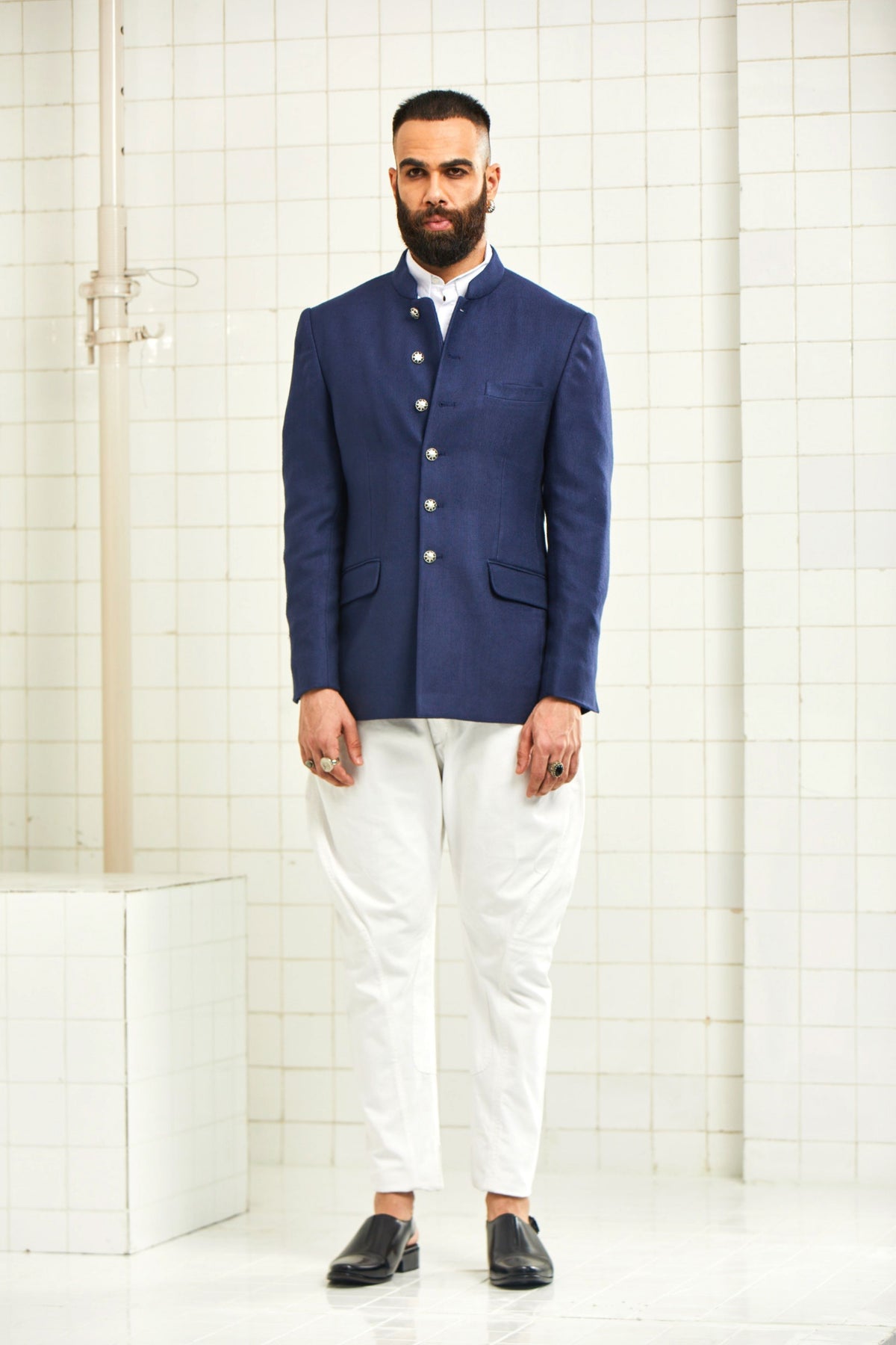 Lohawat Textured Wool Bandhgala