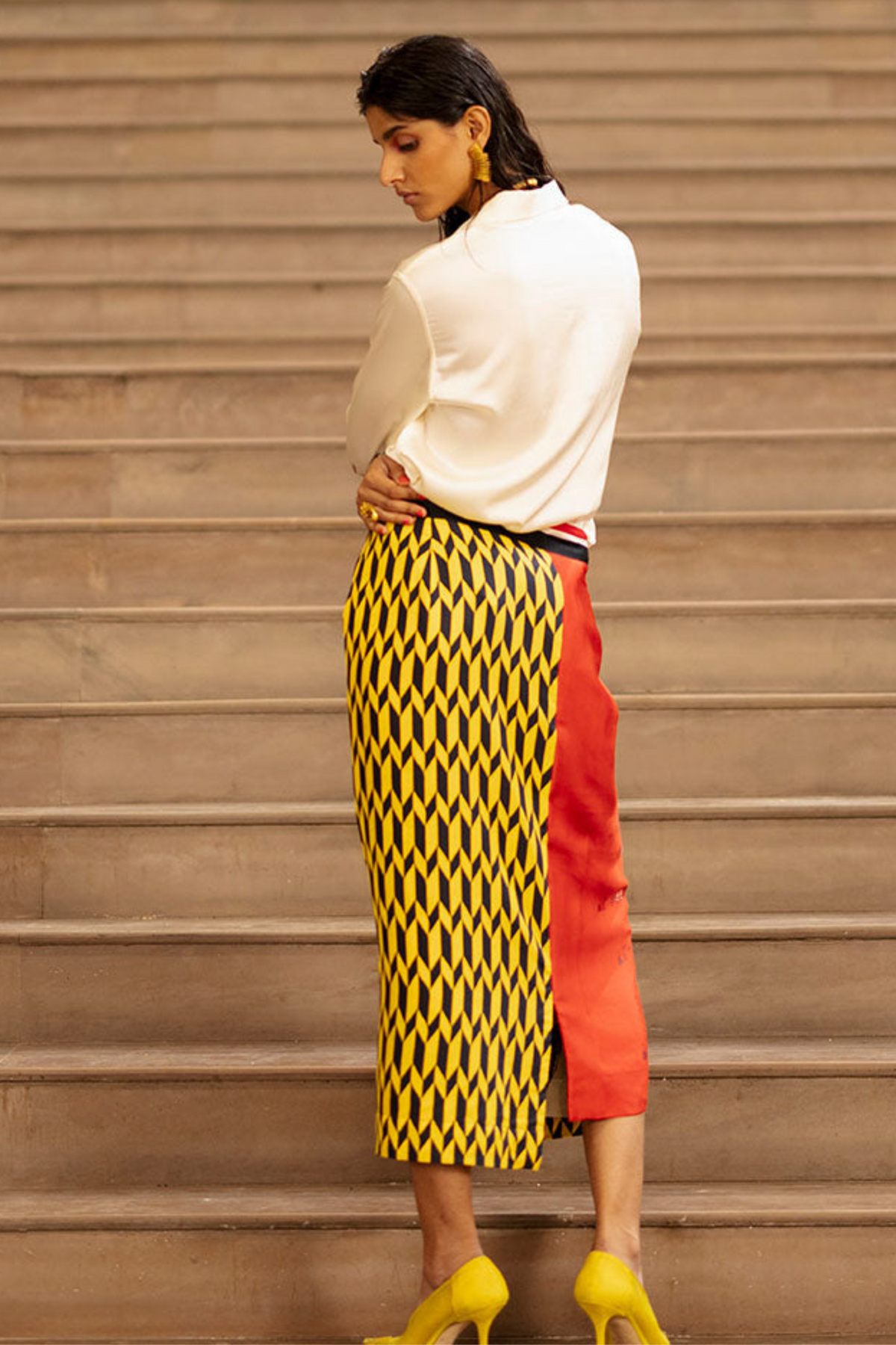 Floral Print Shirt With Wrap Skirt