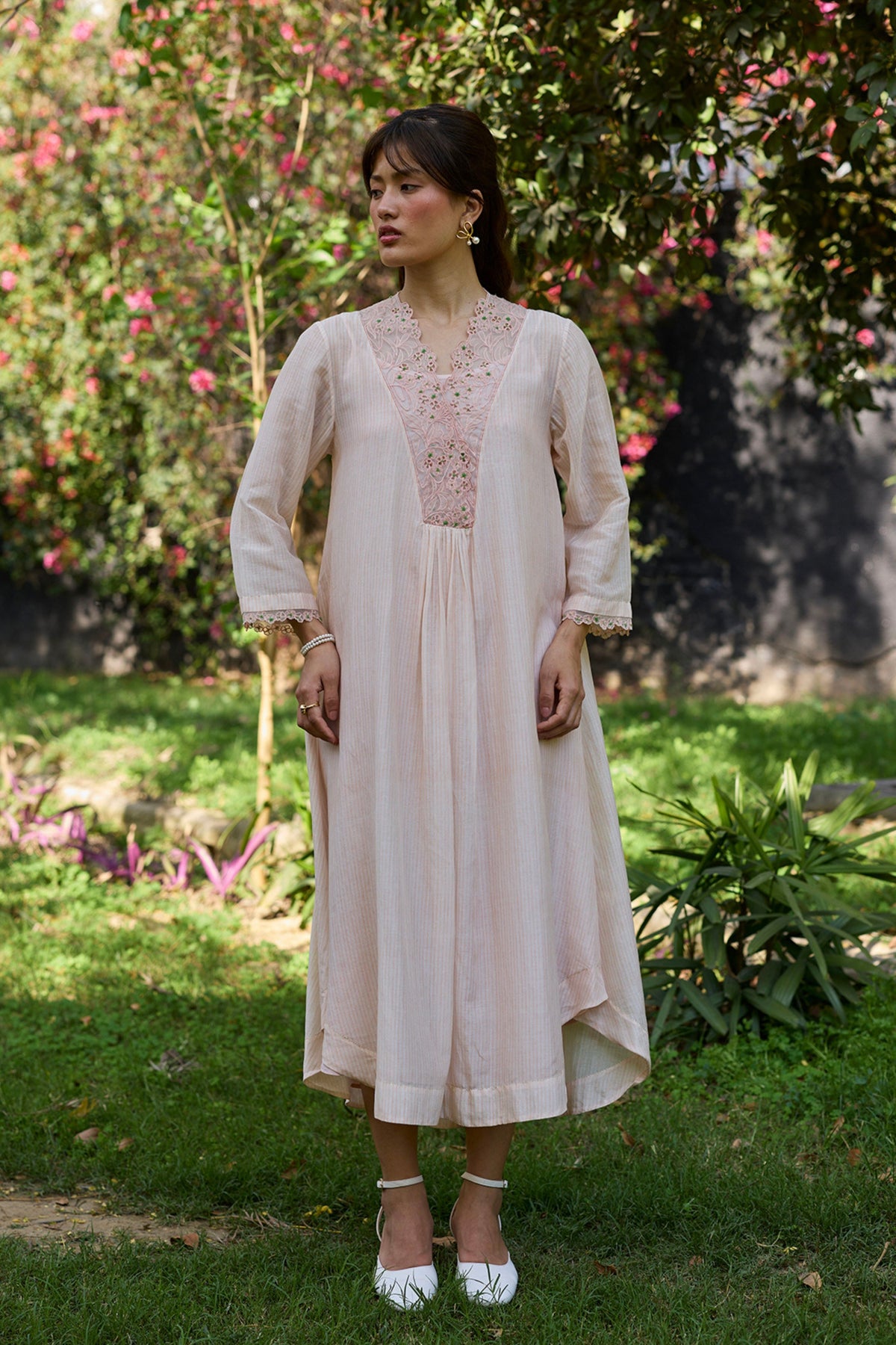 English Morning Pink Embroidered Dress