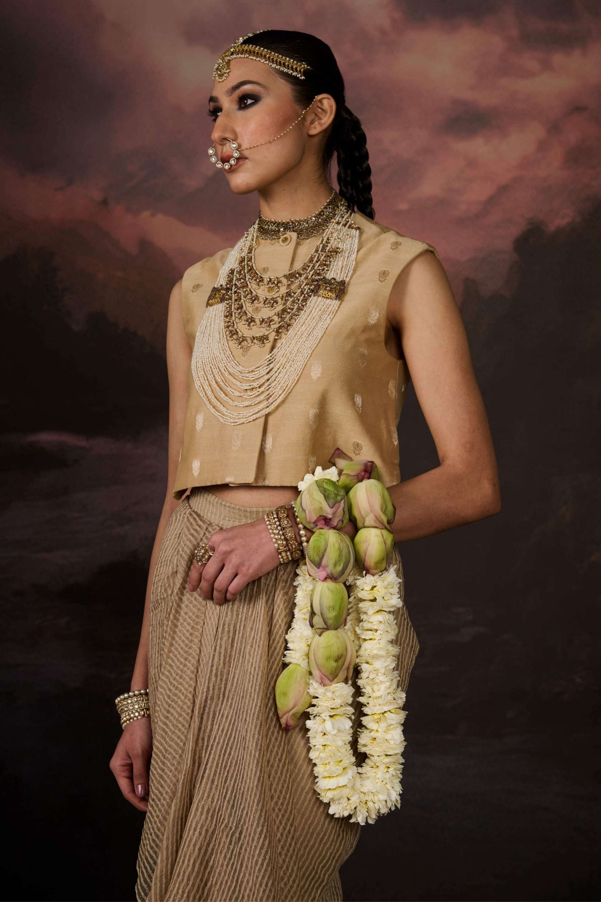 Malik Gilet Nari Skirt