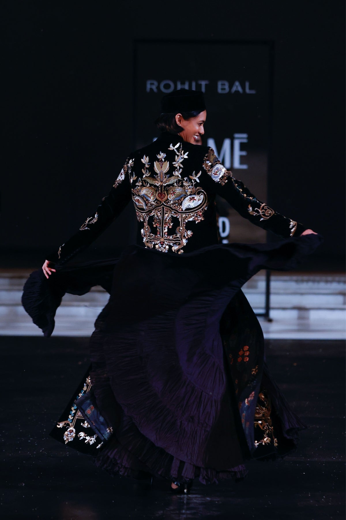 Velvet Long Jacket With Resham Embroidery