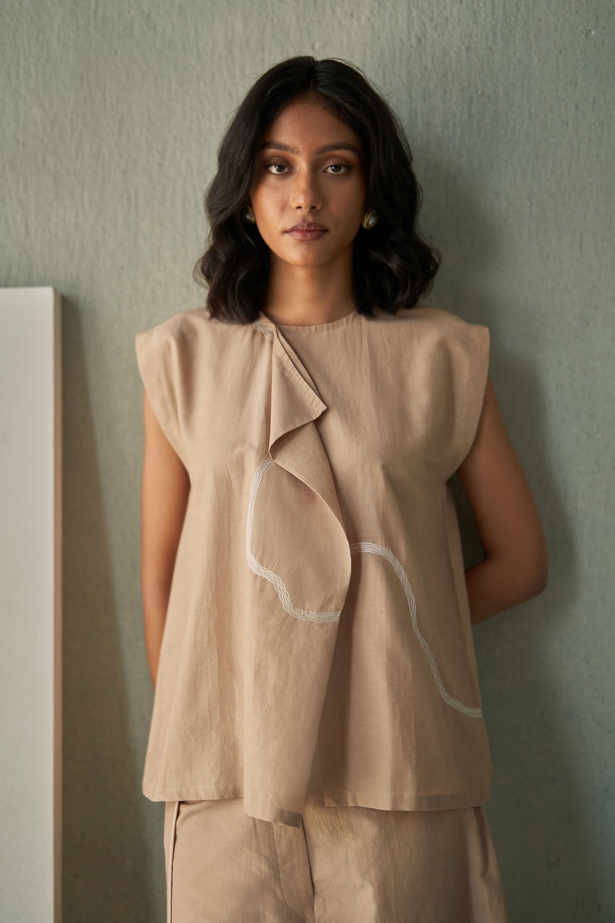 Beige Abstraction Co-ord Set