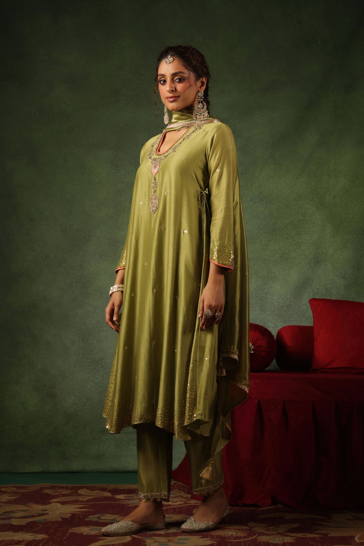 Pakeezah Hara Kurta Set