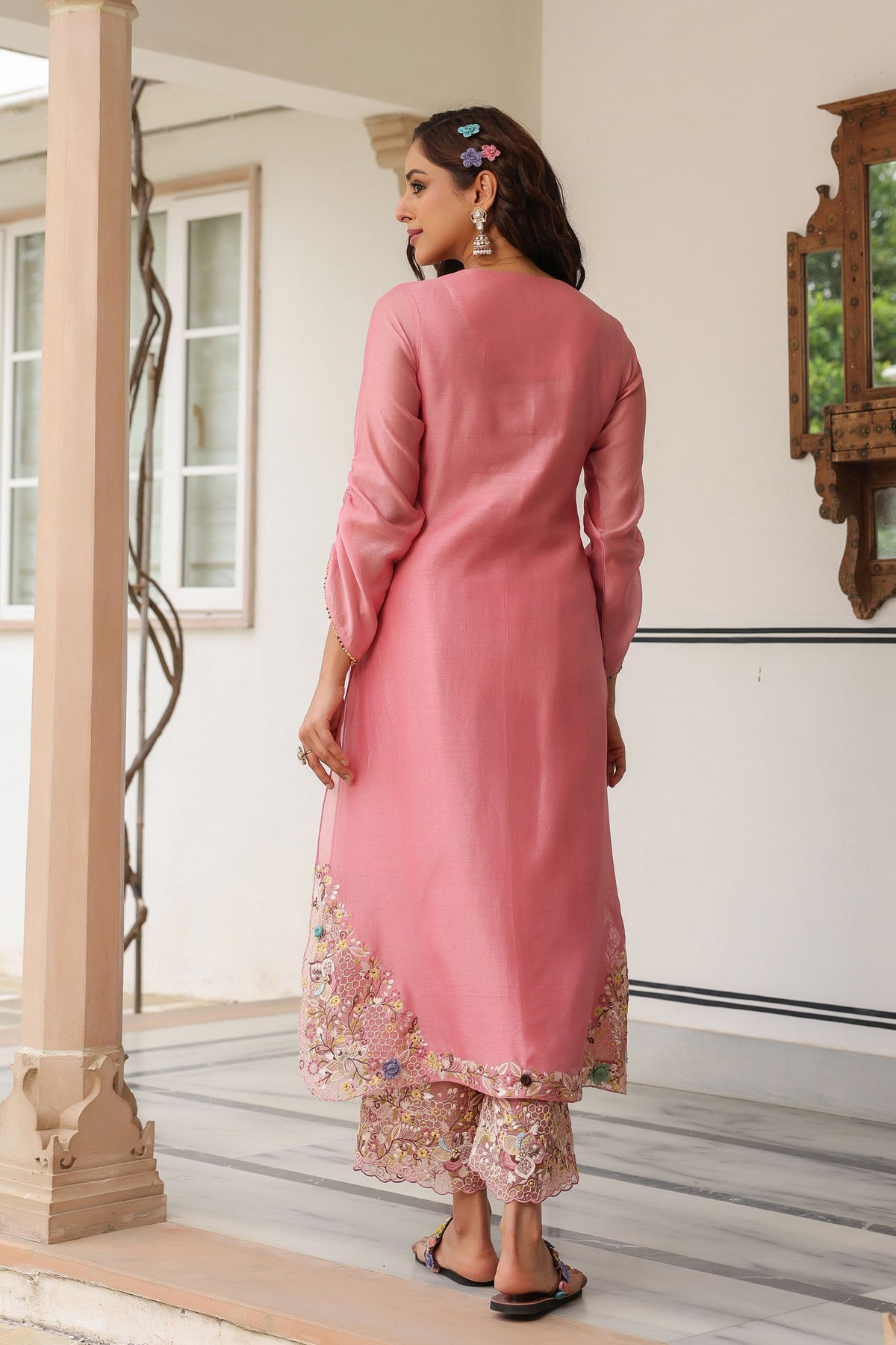 Gulzar Pink Farshi Kurta Set
