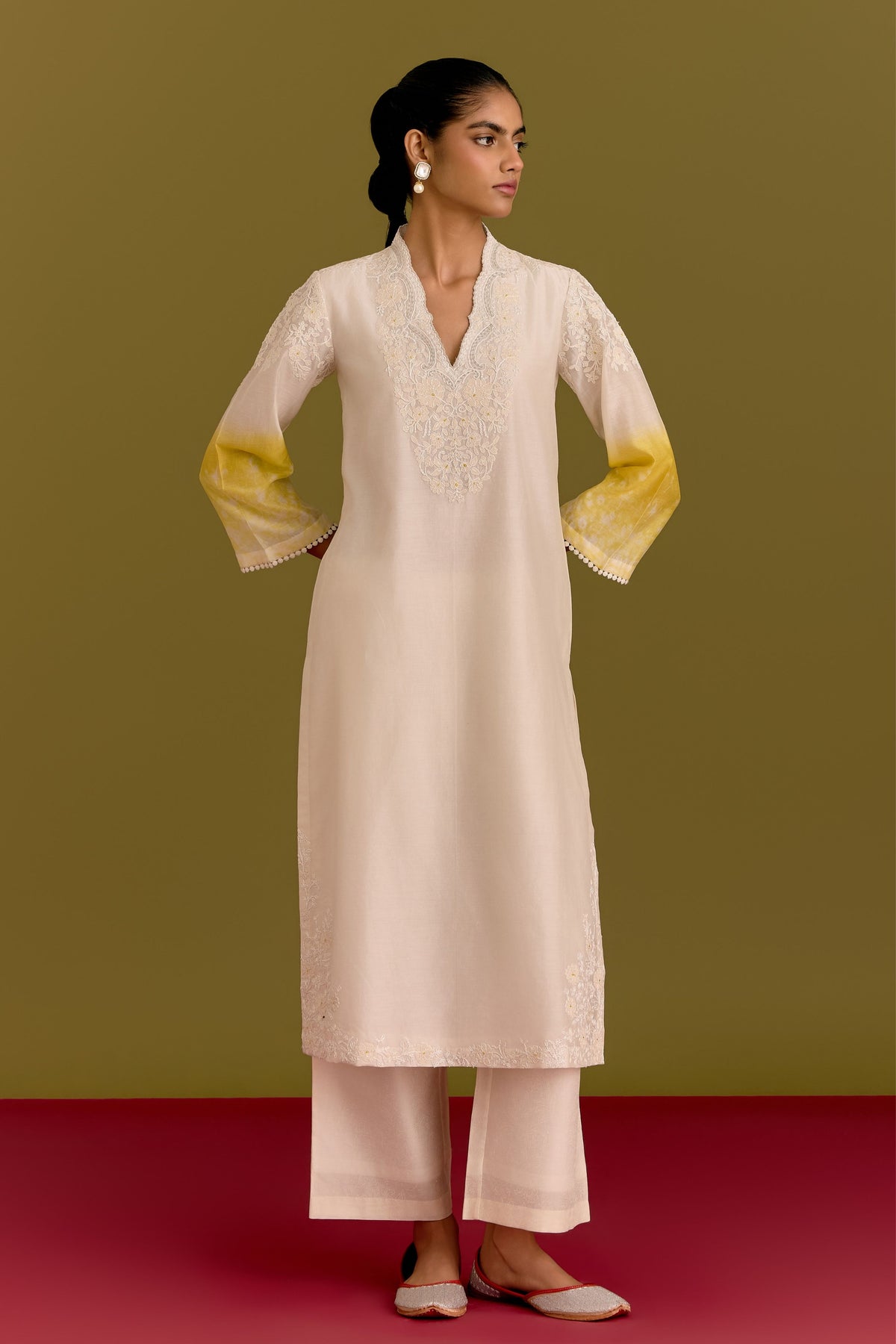 Ivory Yellow Kurta Set