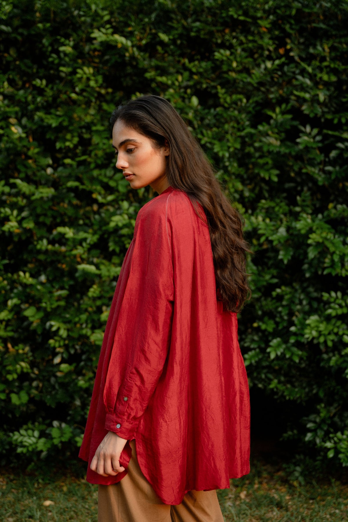 Crimson Red Carol Top