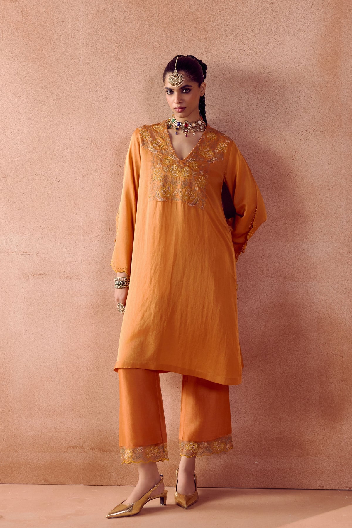 Rust Orange Kurta Set