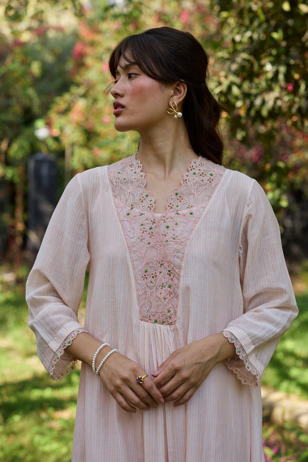 English Morning Pink Embroidered Dress