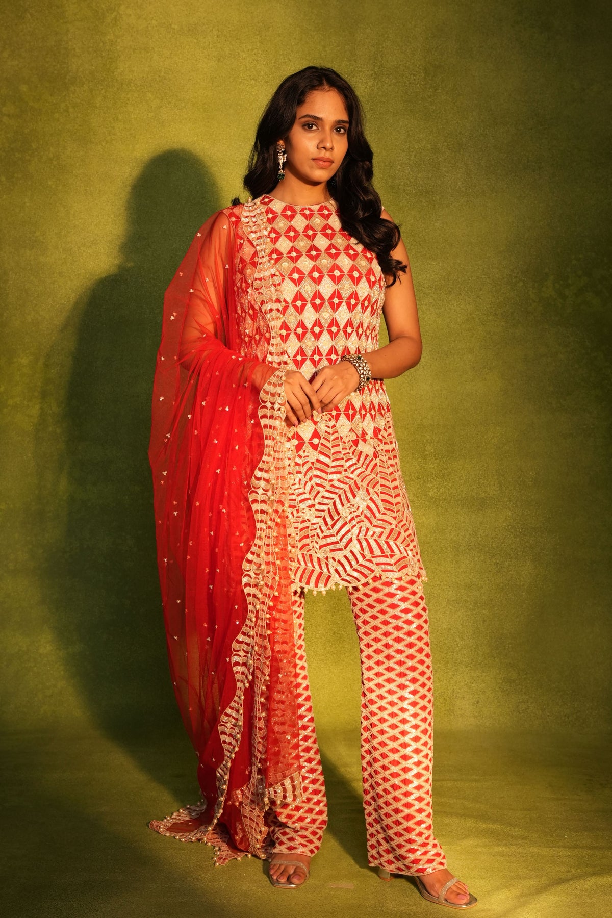 Red Kurta Set