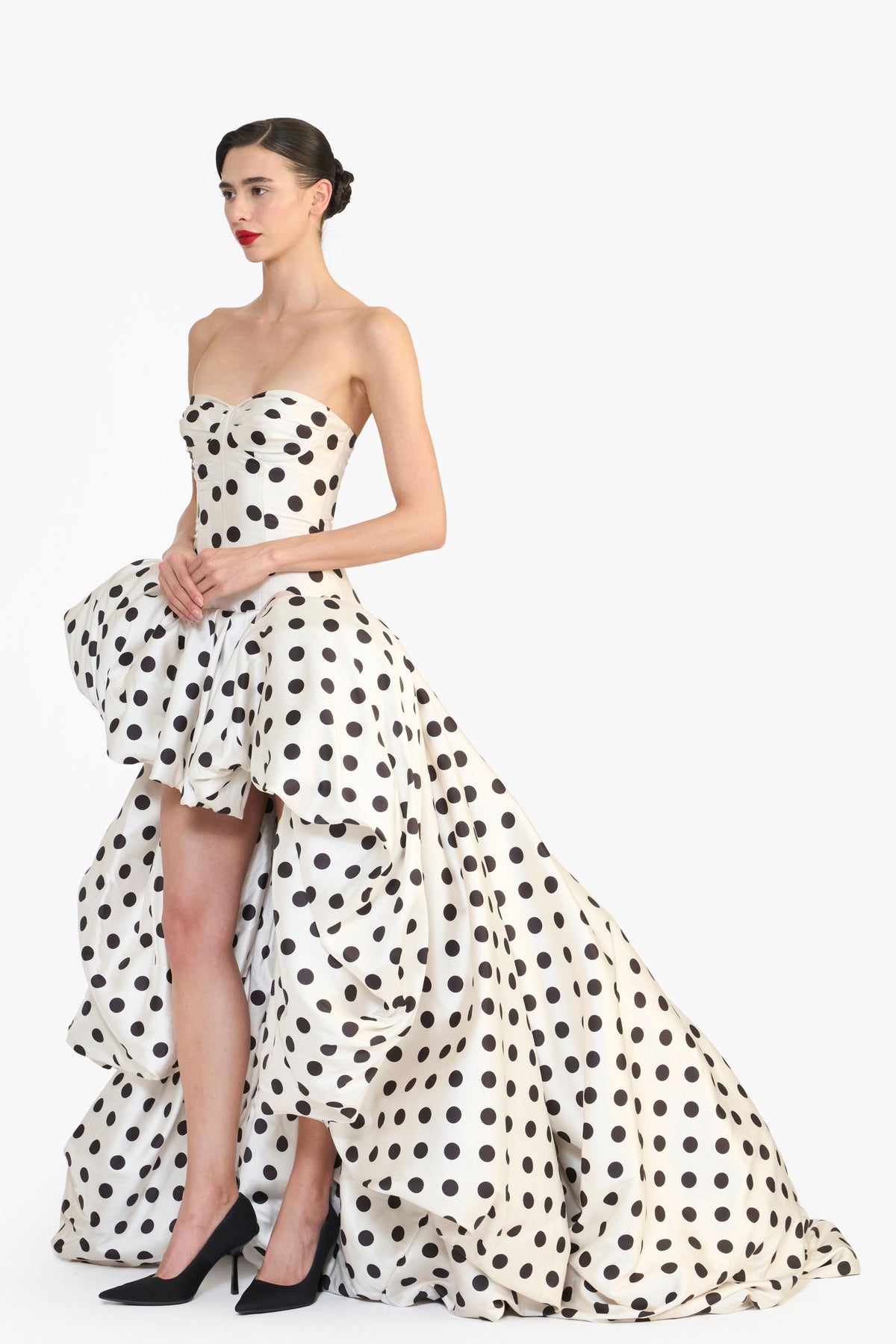 Drop-Waisted High Low Gown