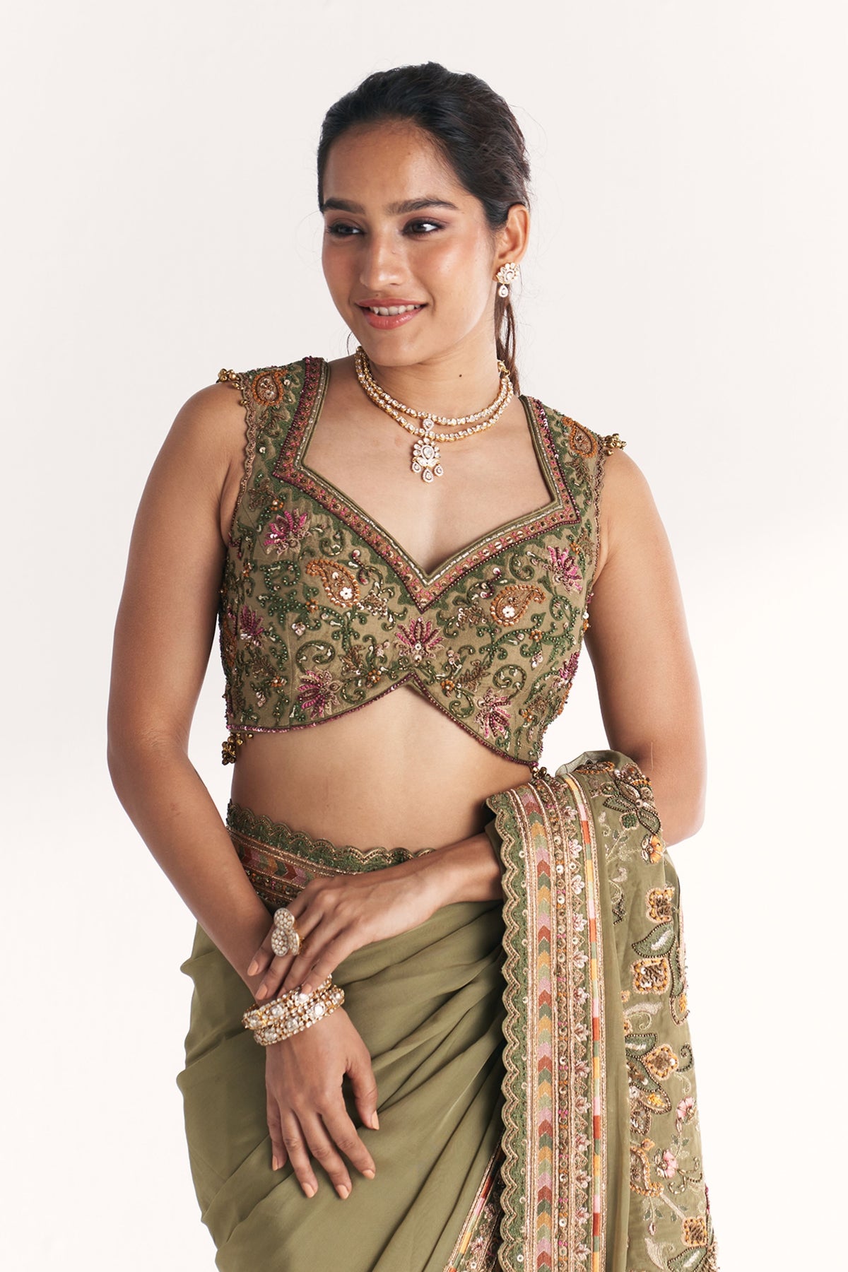 Palak Green Saree