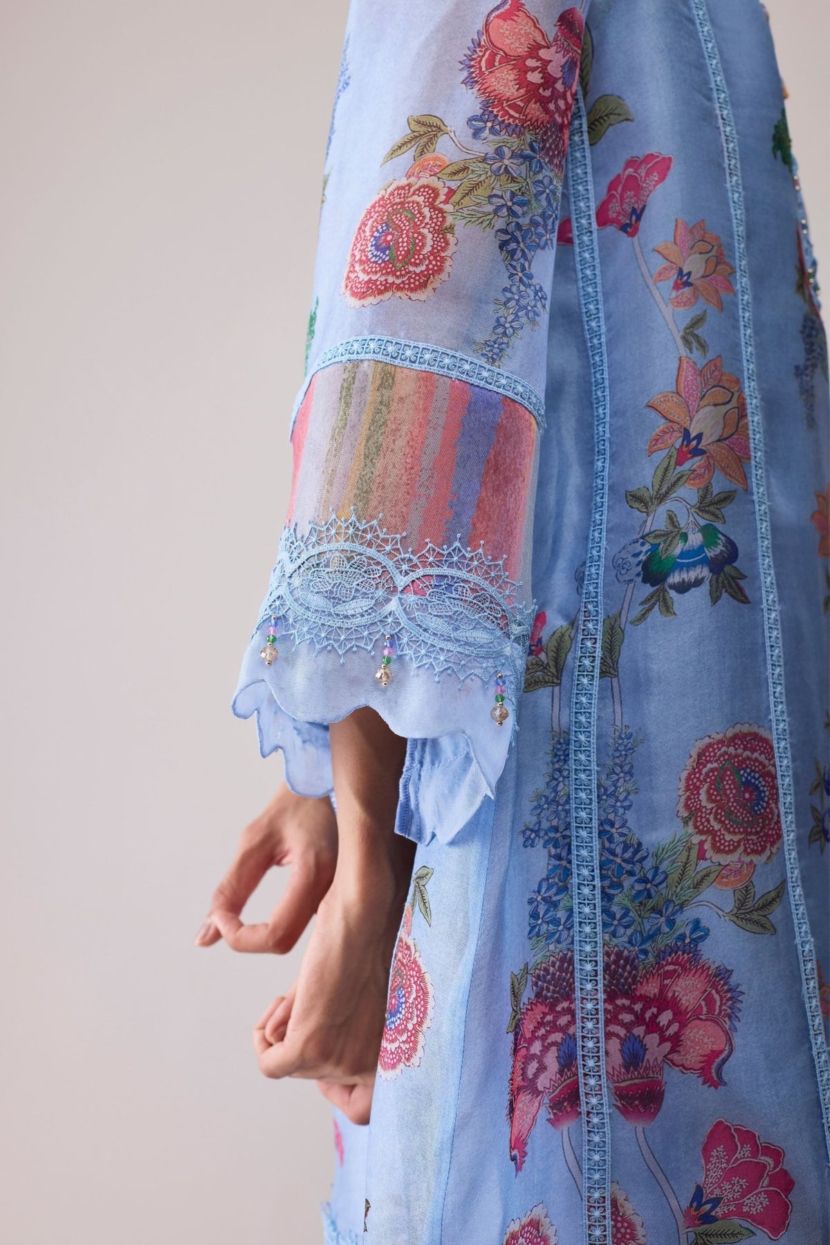 Farida Blue Print Kurta Set