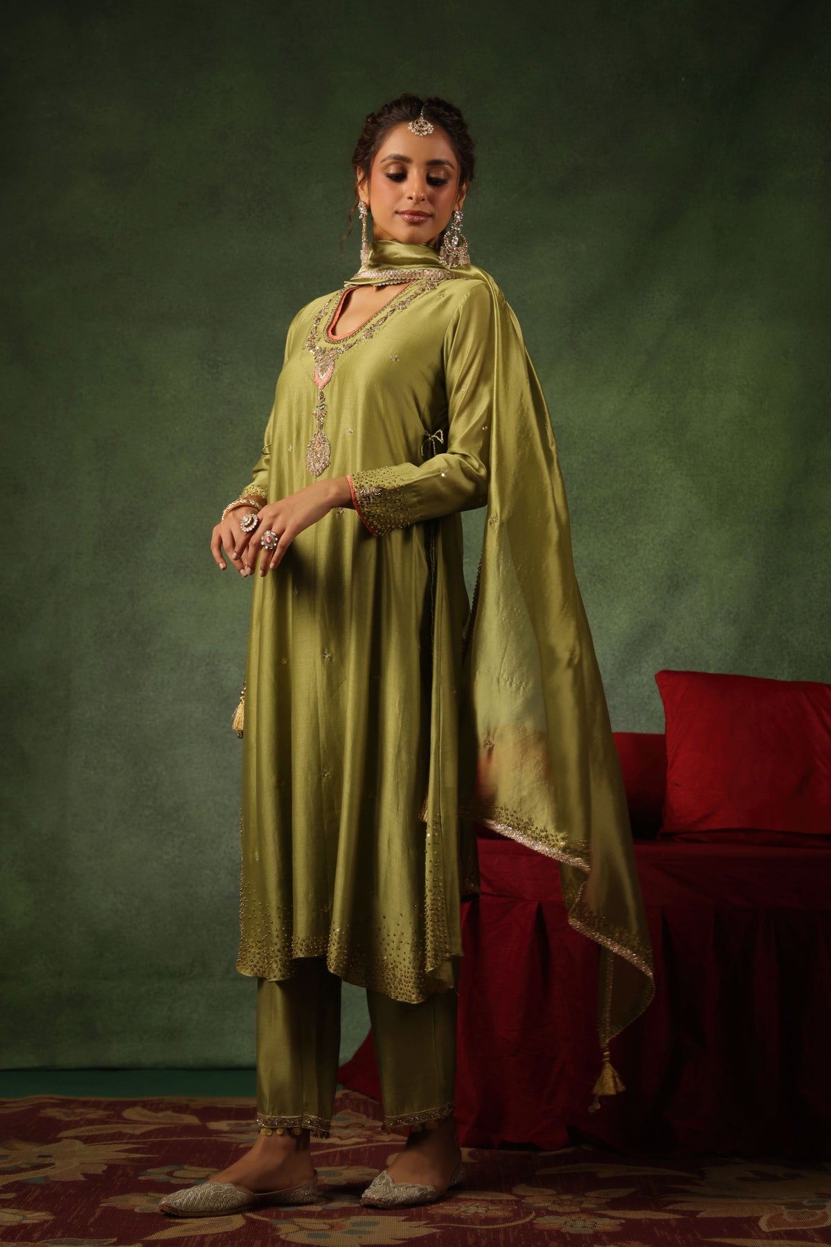Pakeezah Hara Kurta Set