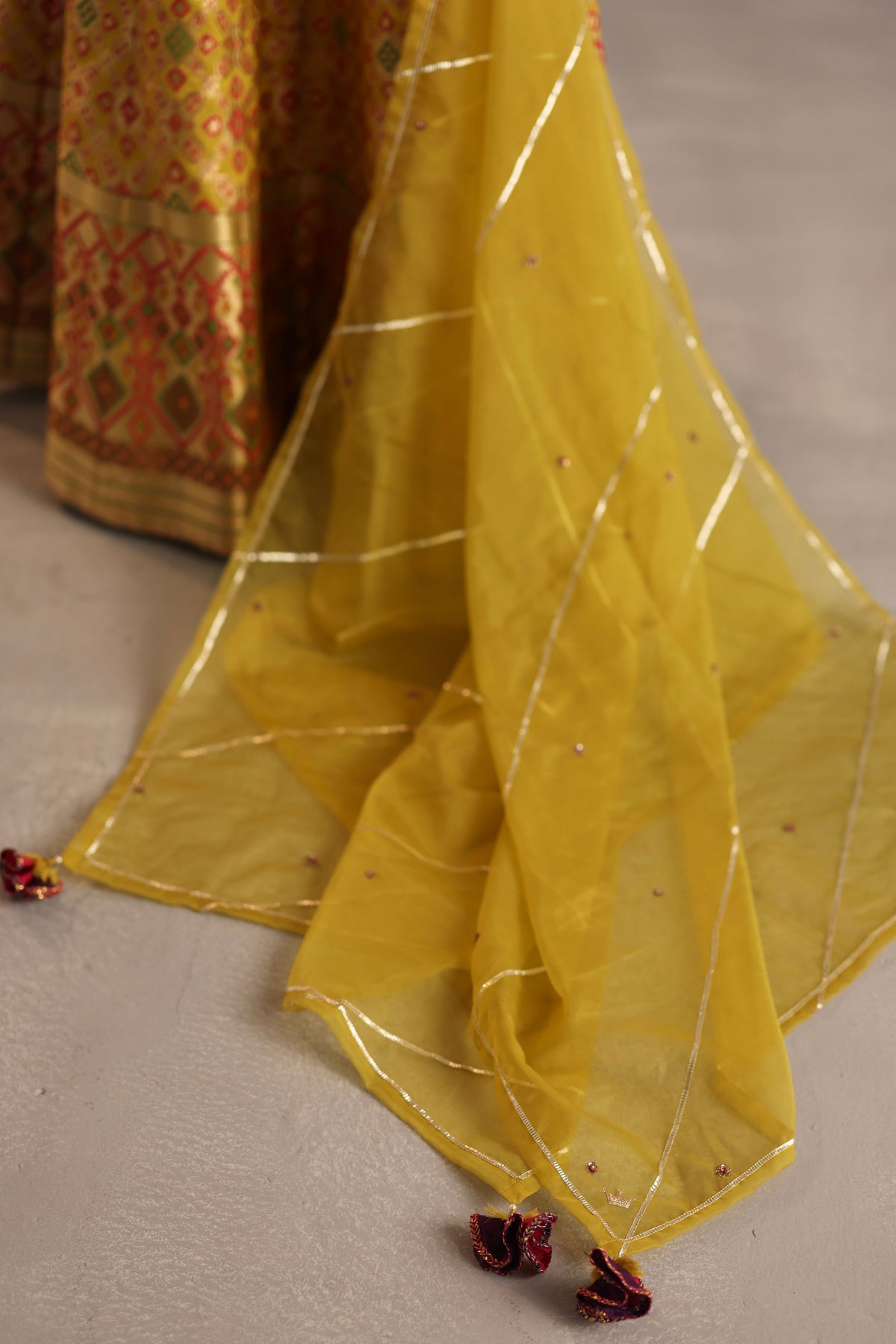 Saras Mustard Lehenga