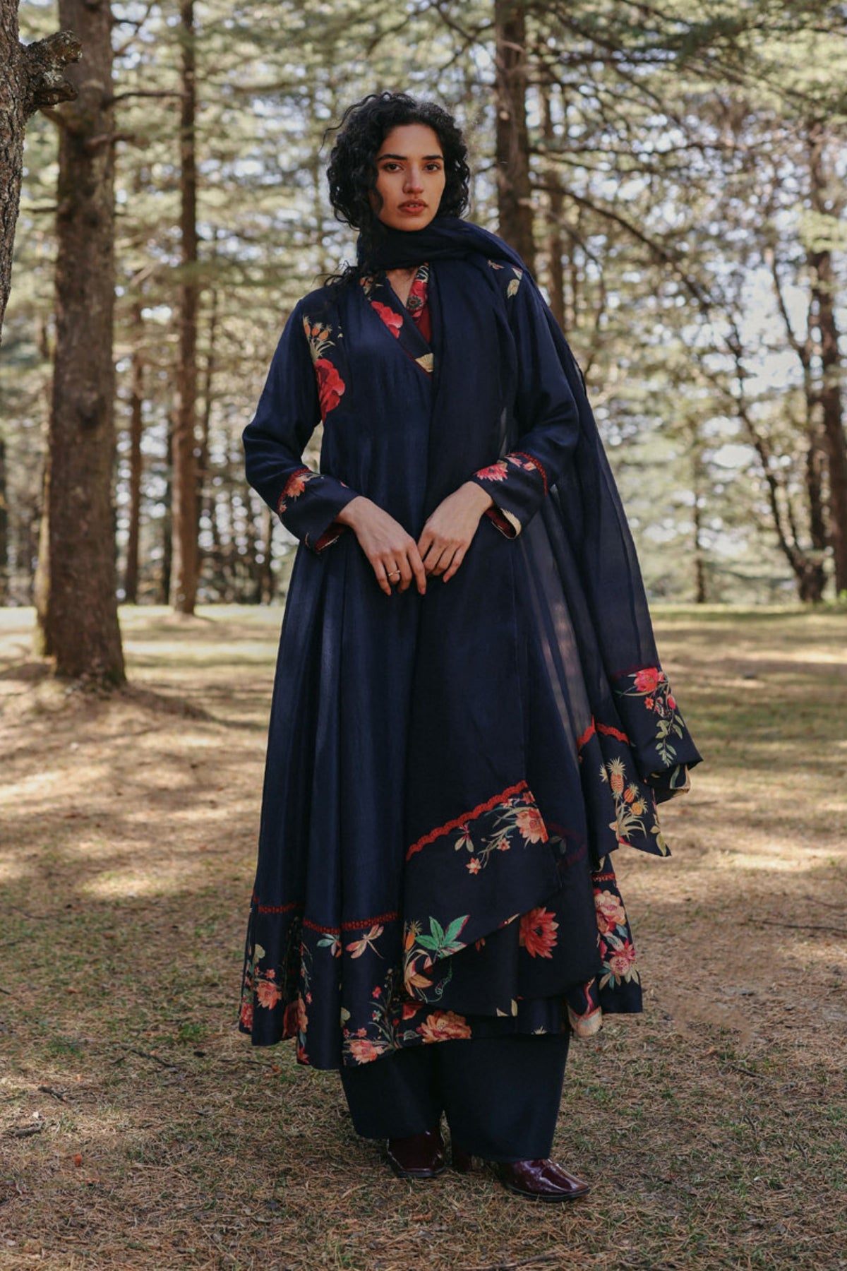 Indigo Veil Angrakha Set