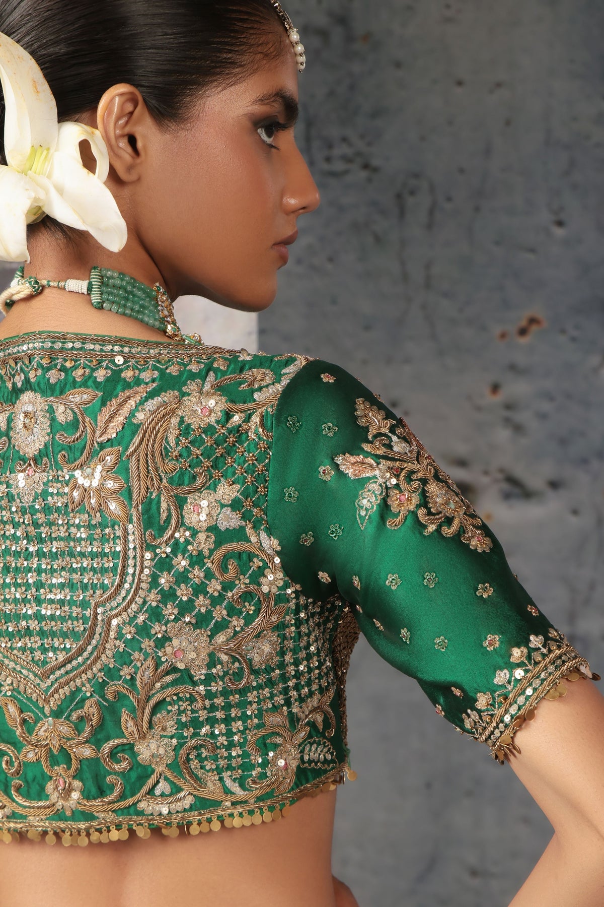 Green Zardosi Lehenga Set
