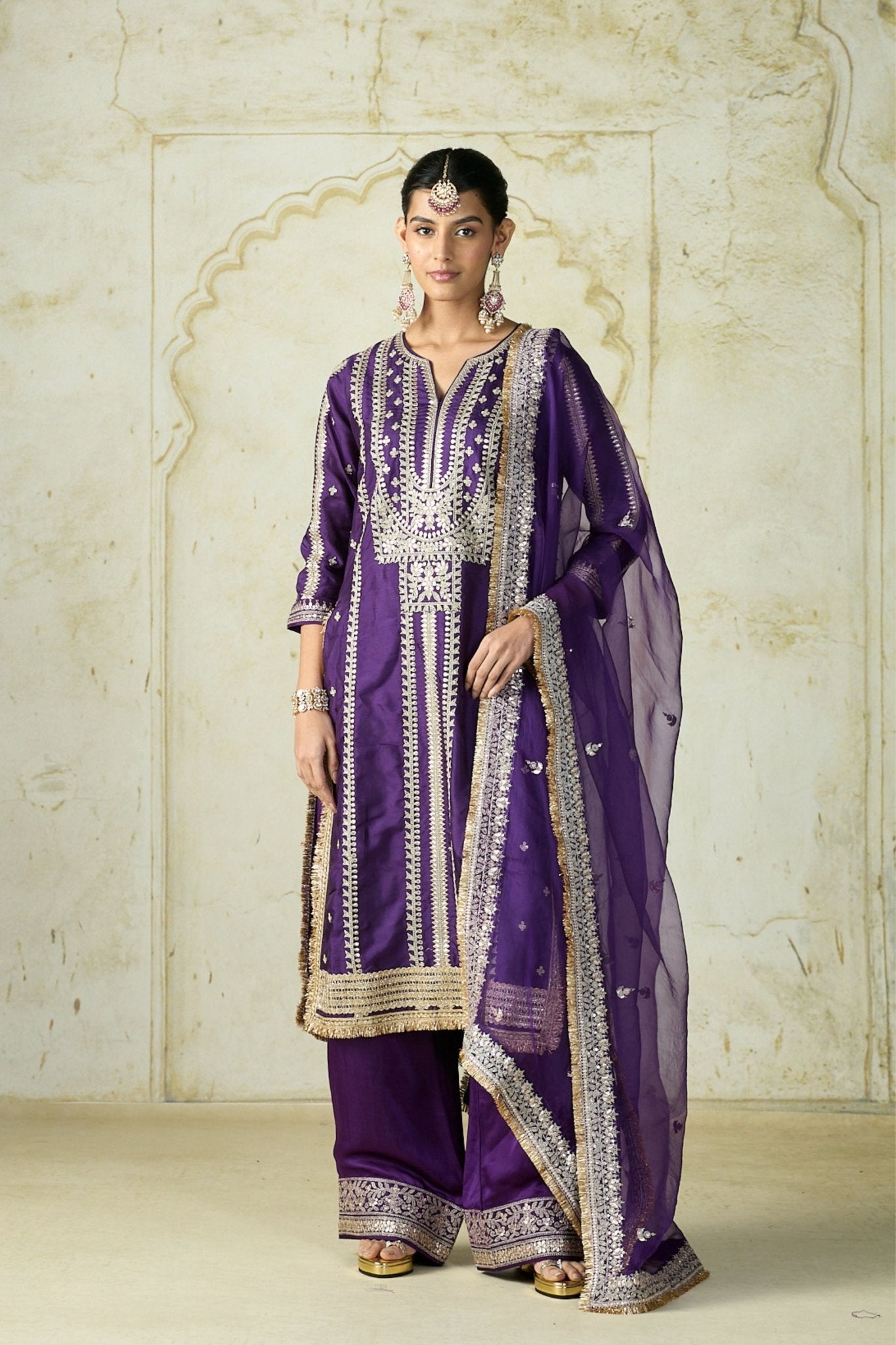 Purple Lakshmi Kurta Set - Gopi Vaid - Elahe