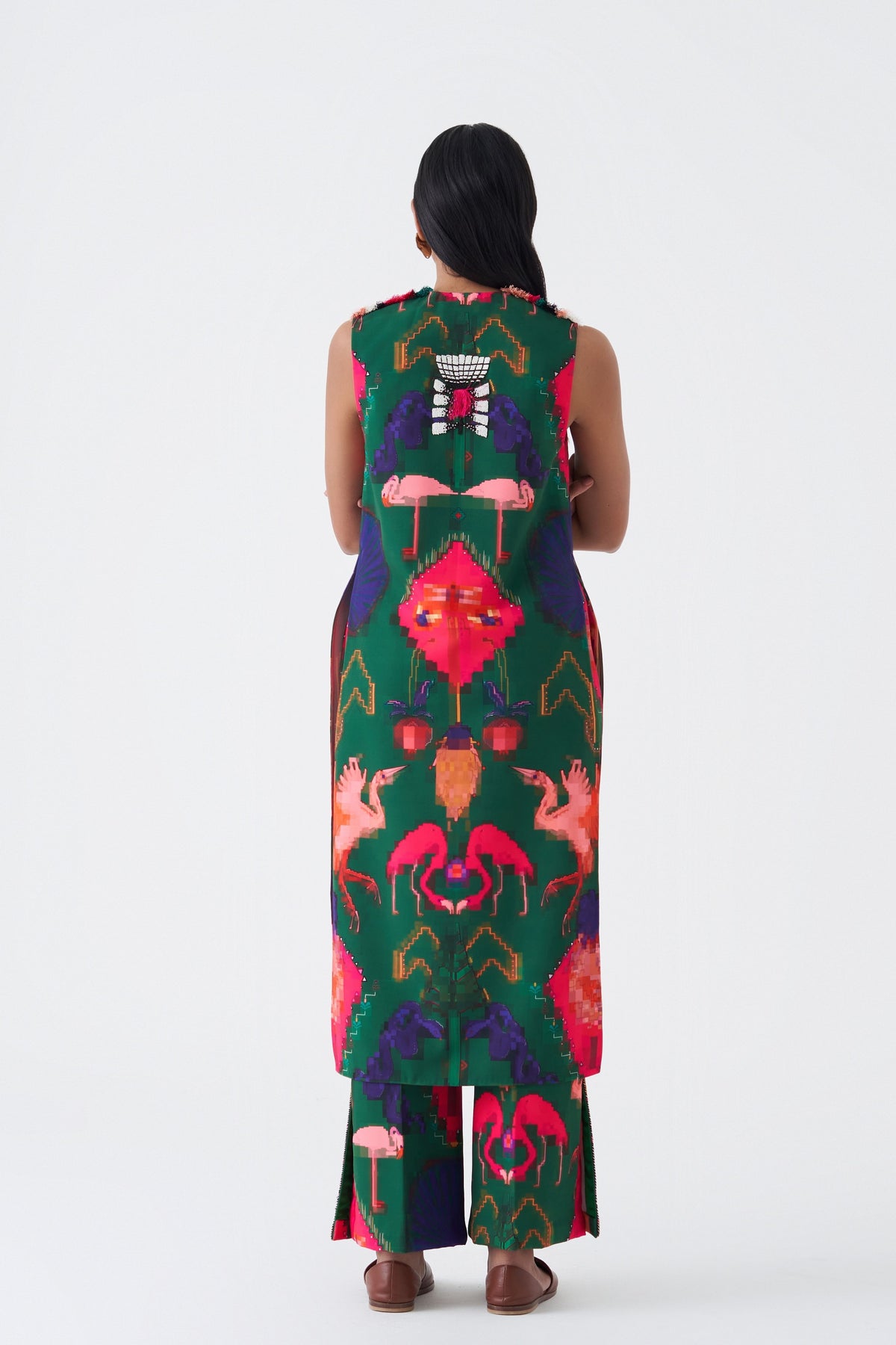 Crepe Oaxaca Verde Kurta Pant Set
