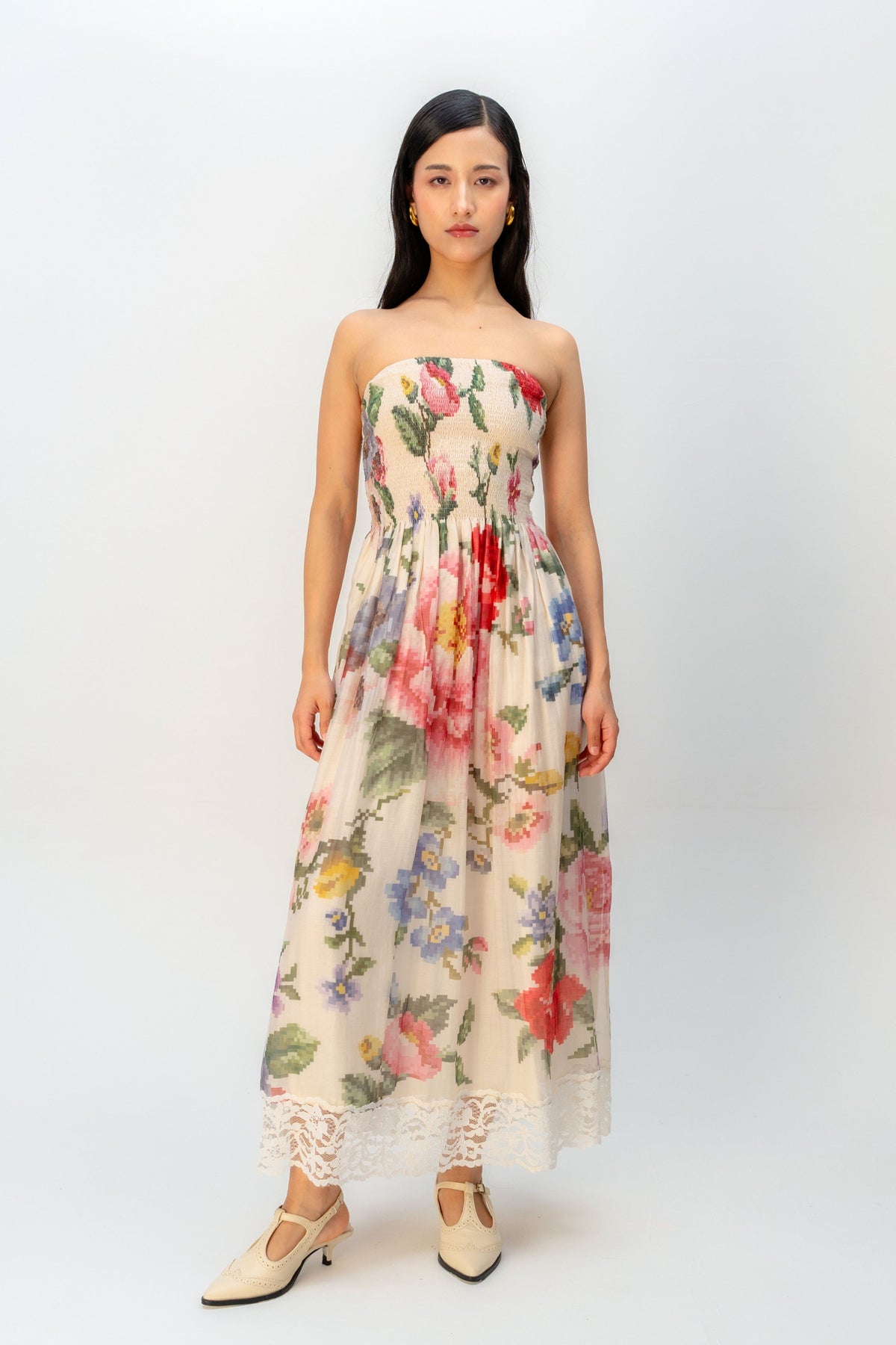 Apricot Veil Dress
