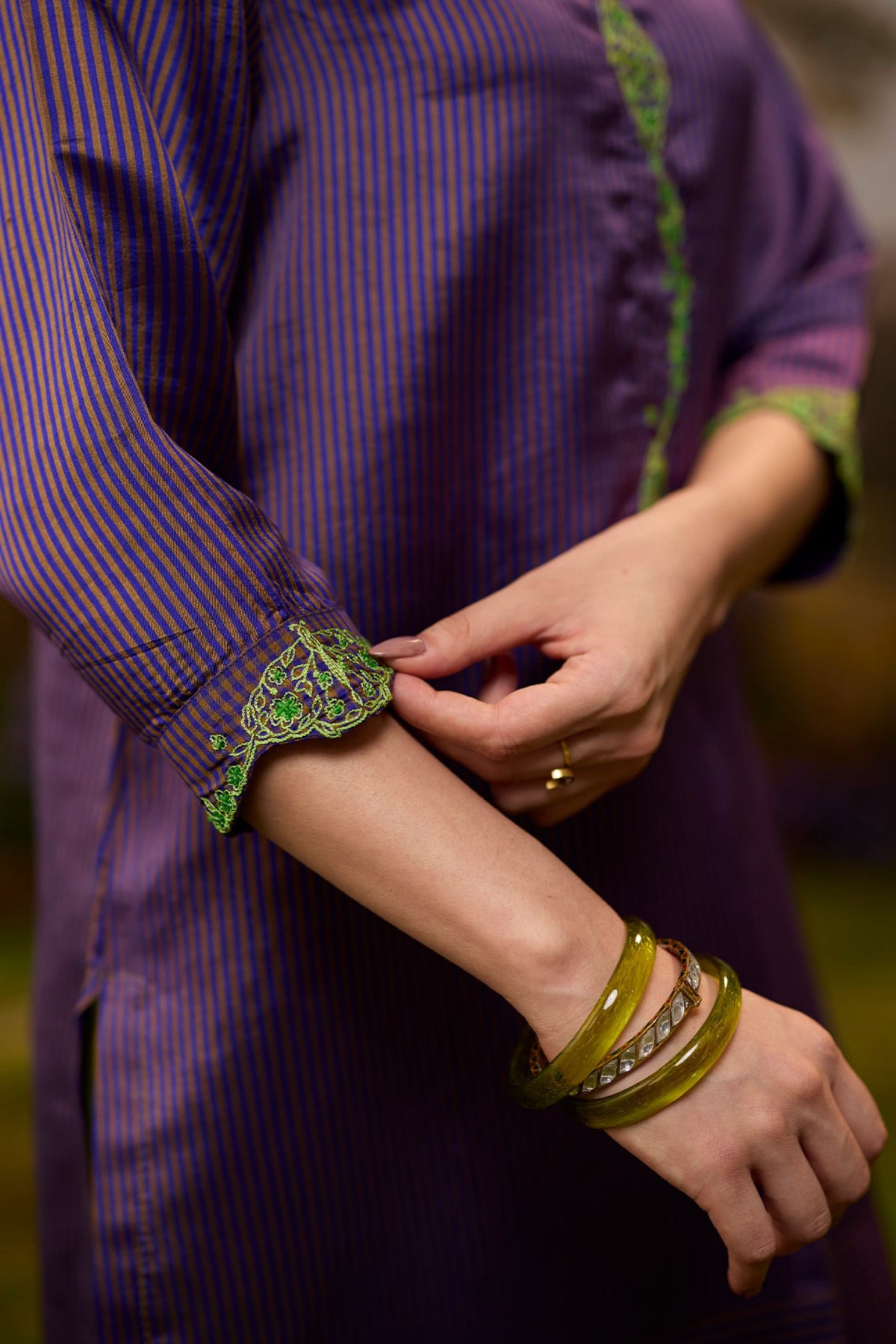 Rhythm n Rhyme Embroidered Purple Kurta Set