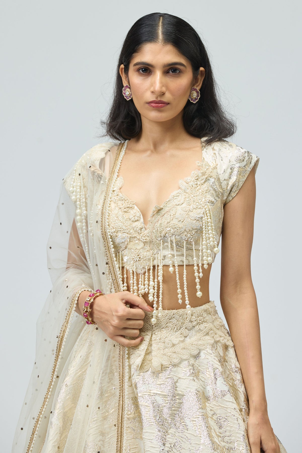 Pearl Embroidered Lehenga Set