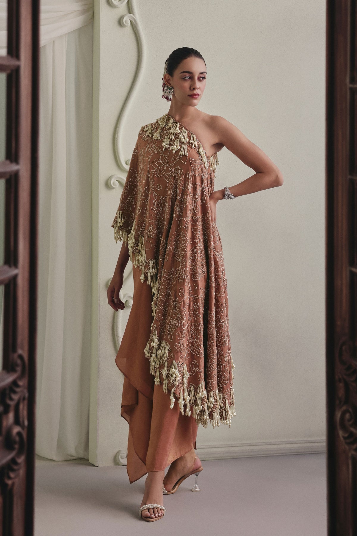 Long Top and Draped Skirt