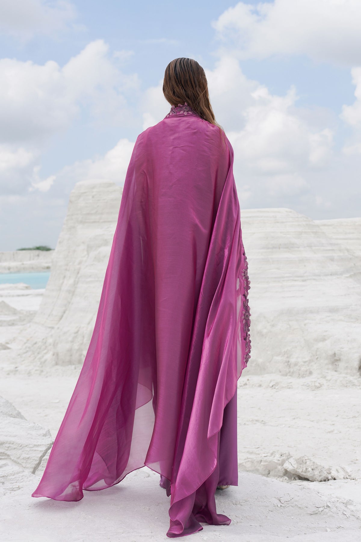 Pink Draped Skirt Set