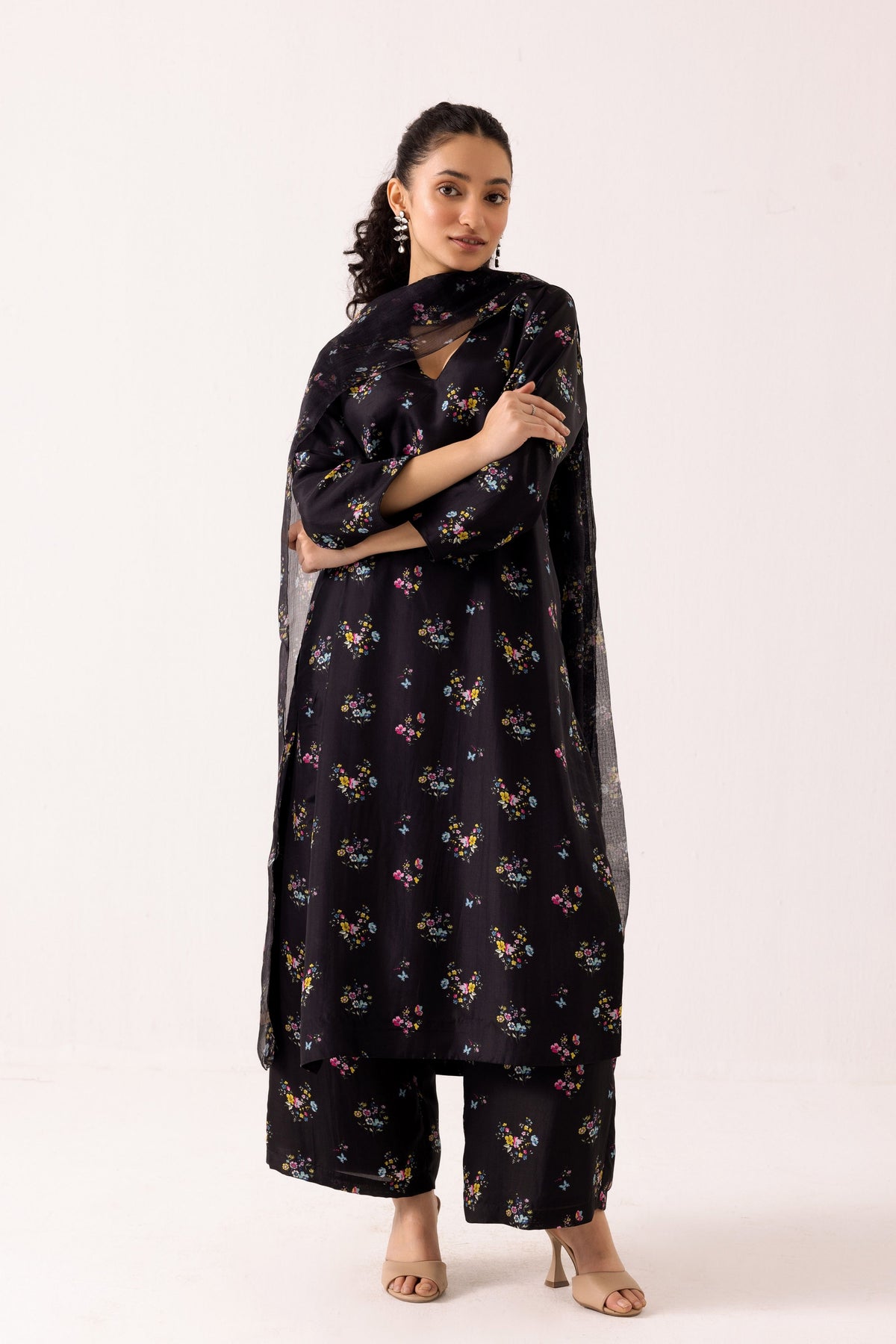Poppy Black Kurta Set