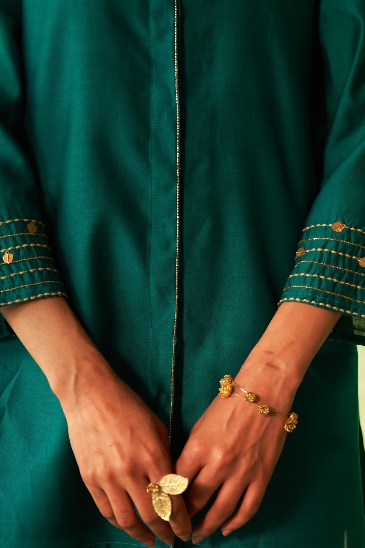 Peacock Green Collared Co-ord Set