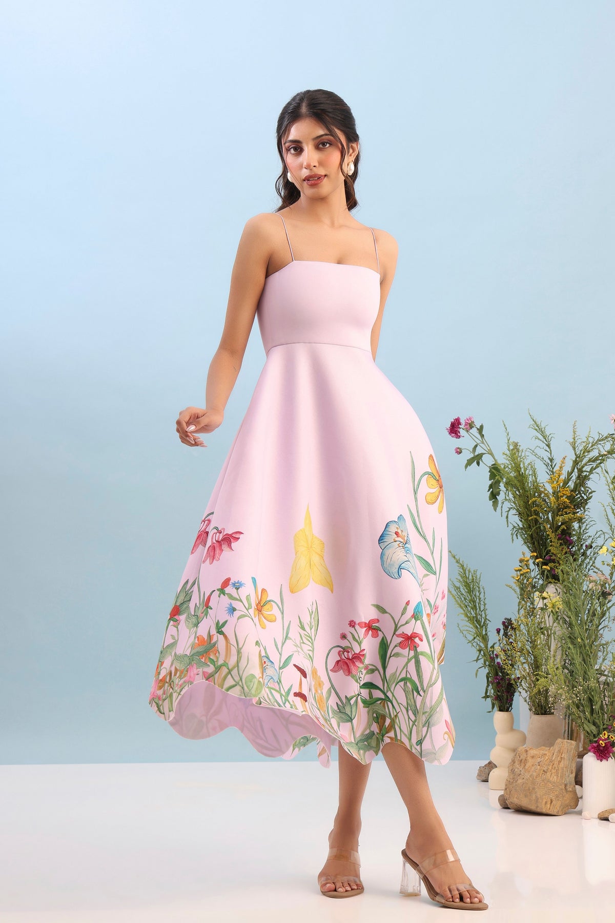 Patel Flared Printed Dress
