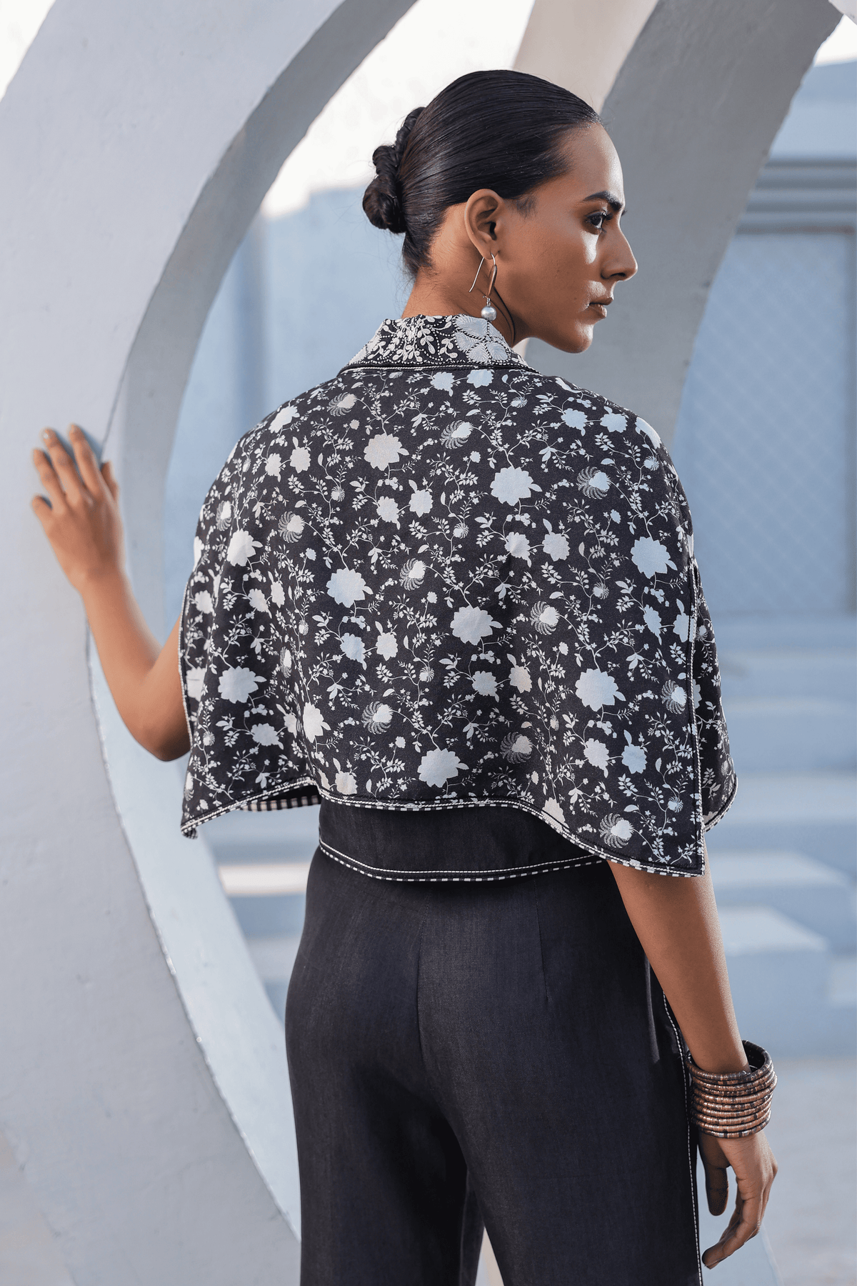 Azure Cape Style Co-ord Set in Black