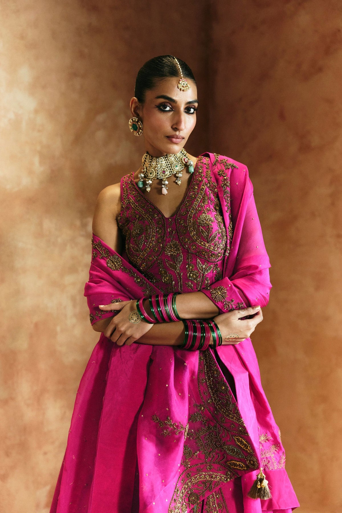 Rani Pink Sindh Lehenga Set