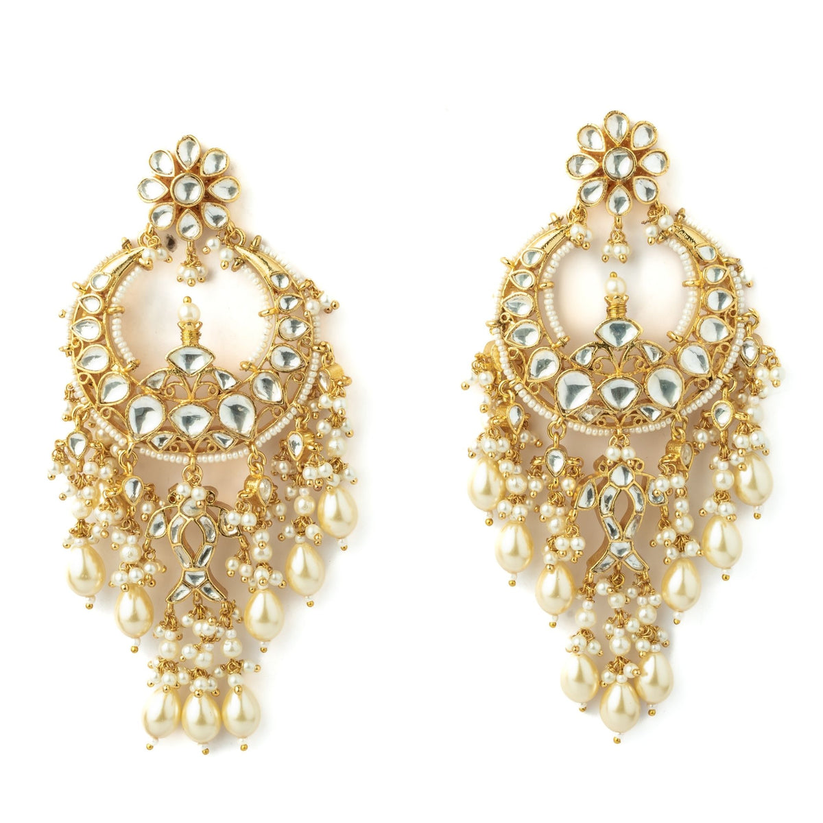 Kundan Polki Pair of Earrings
